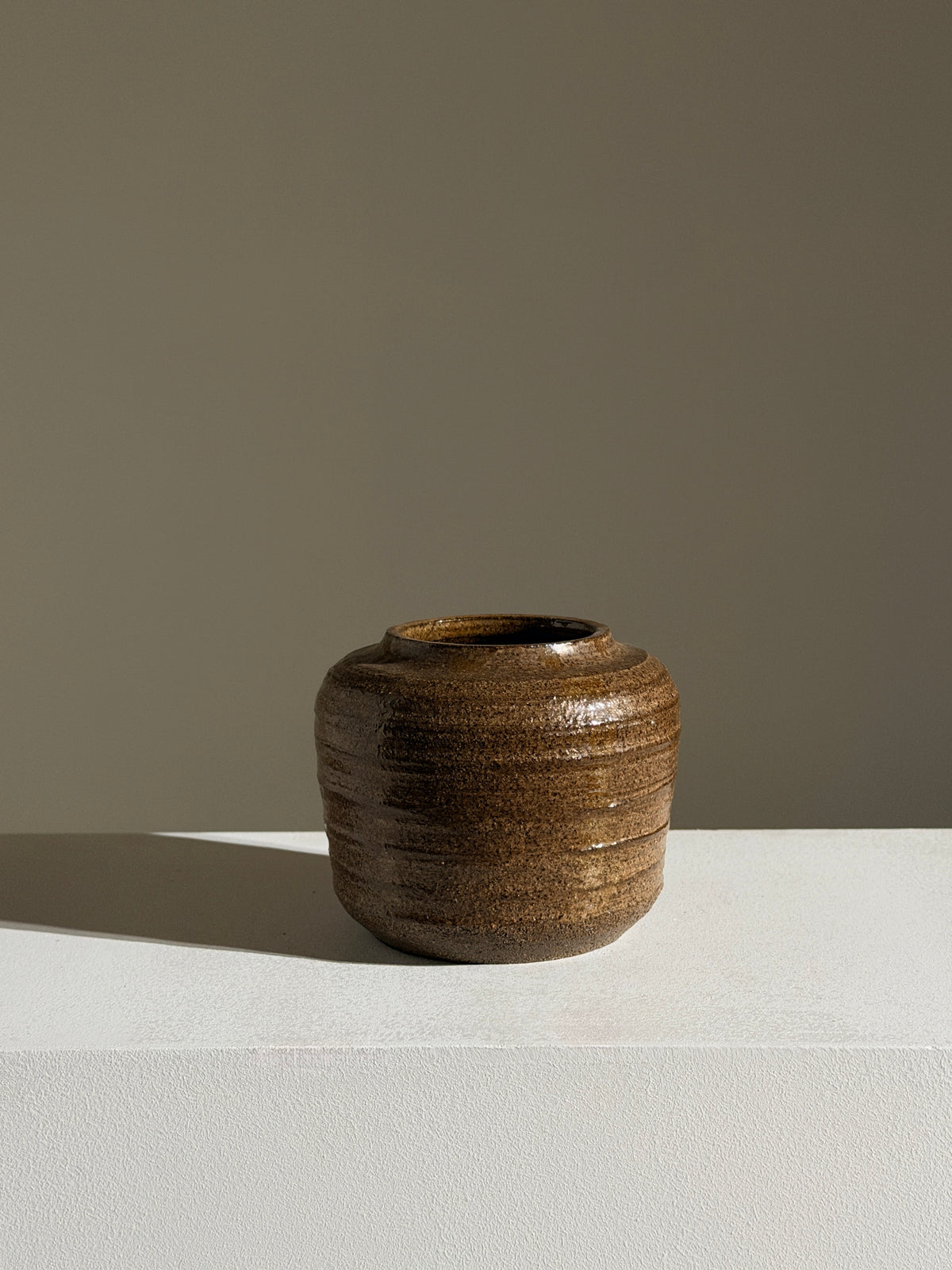 Small stoneware vase, France, circa 1974 — detail view