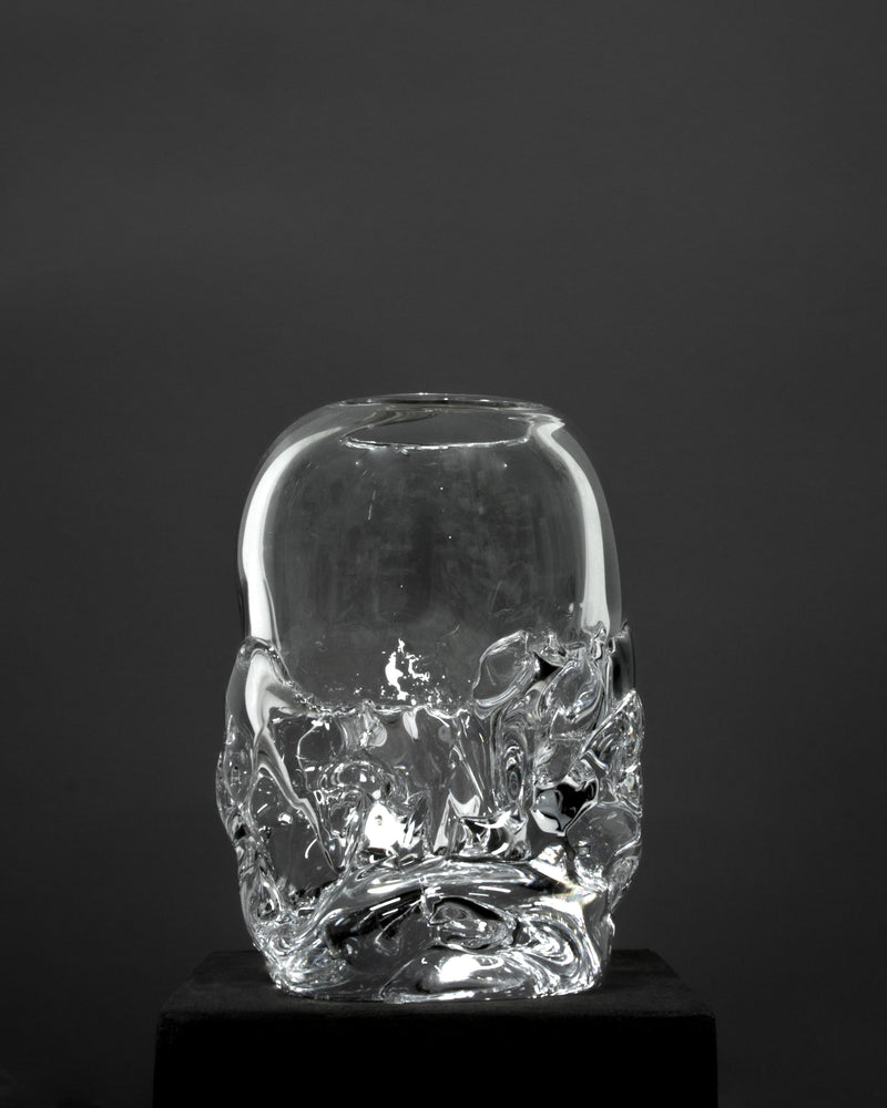 Egg Shaped Hand-blown Glass Vase — close-up showing clear glass texture