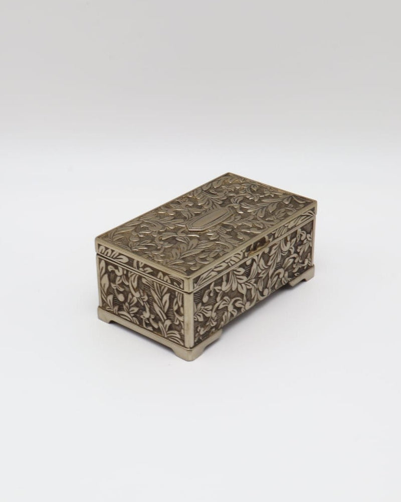 Mid-Century Silver-Plated Repousse box (c. 1970–1980) by Forma Finds | The Oblist