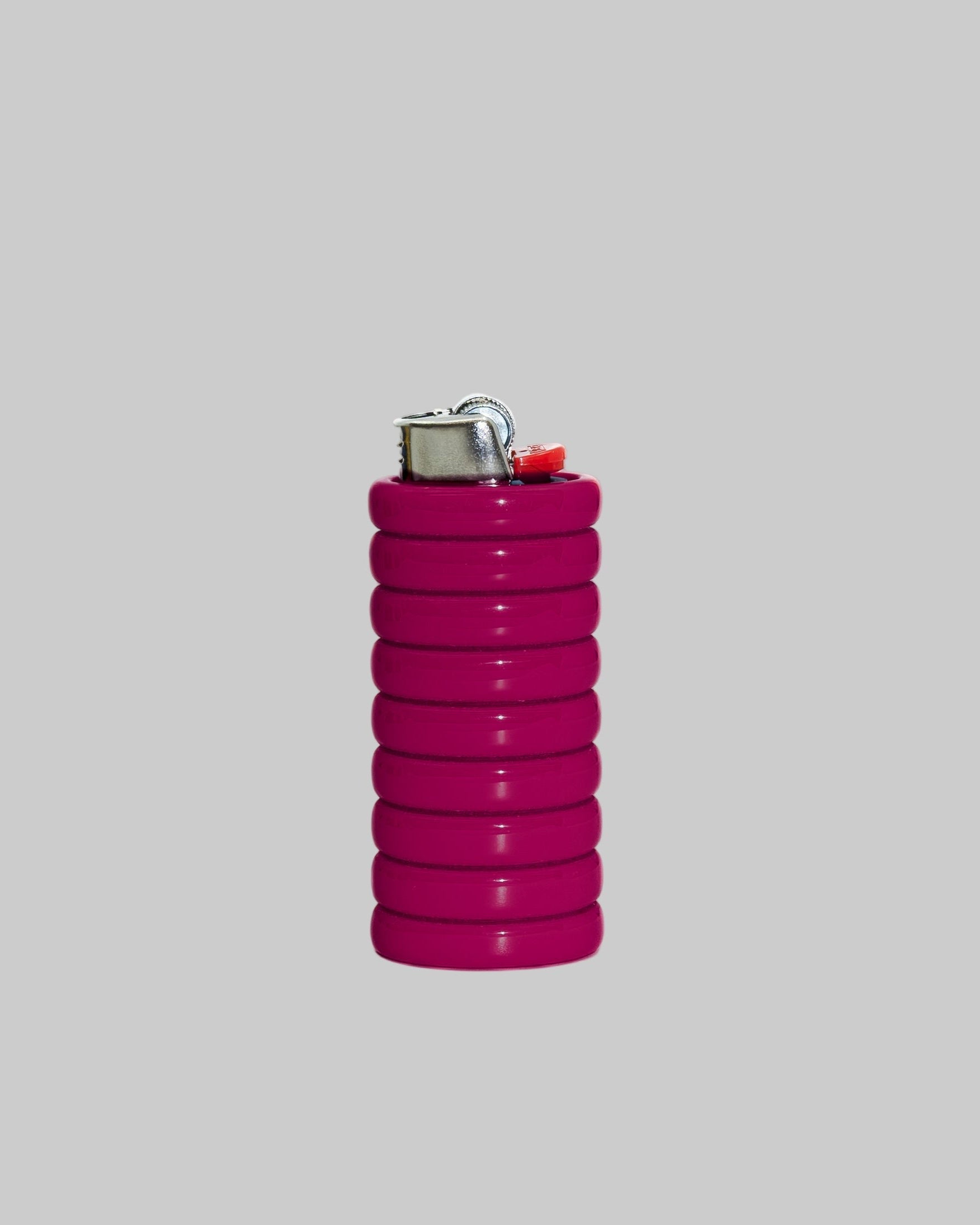 Gio Resin Lighter Holder — side view highlighting vibrant pink color