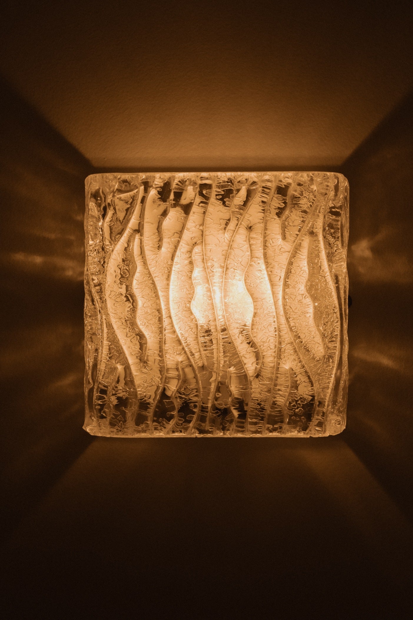 Textured Ice Glass Wall Light by J. T. Kalmar — close-up