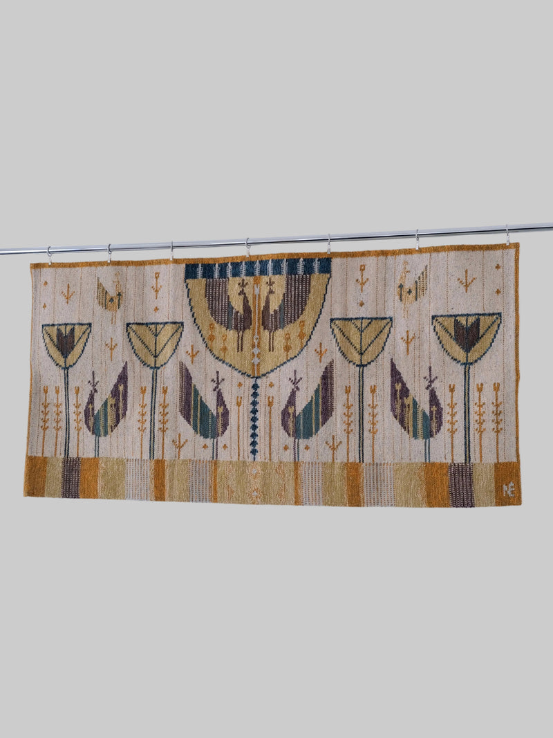 Mid-Century Wool Wall Tapestry by Éva Németh | The Oblist — wool, multicolor, vintage