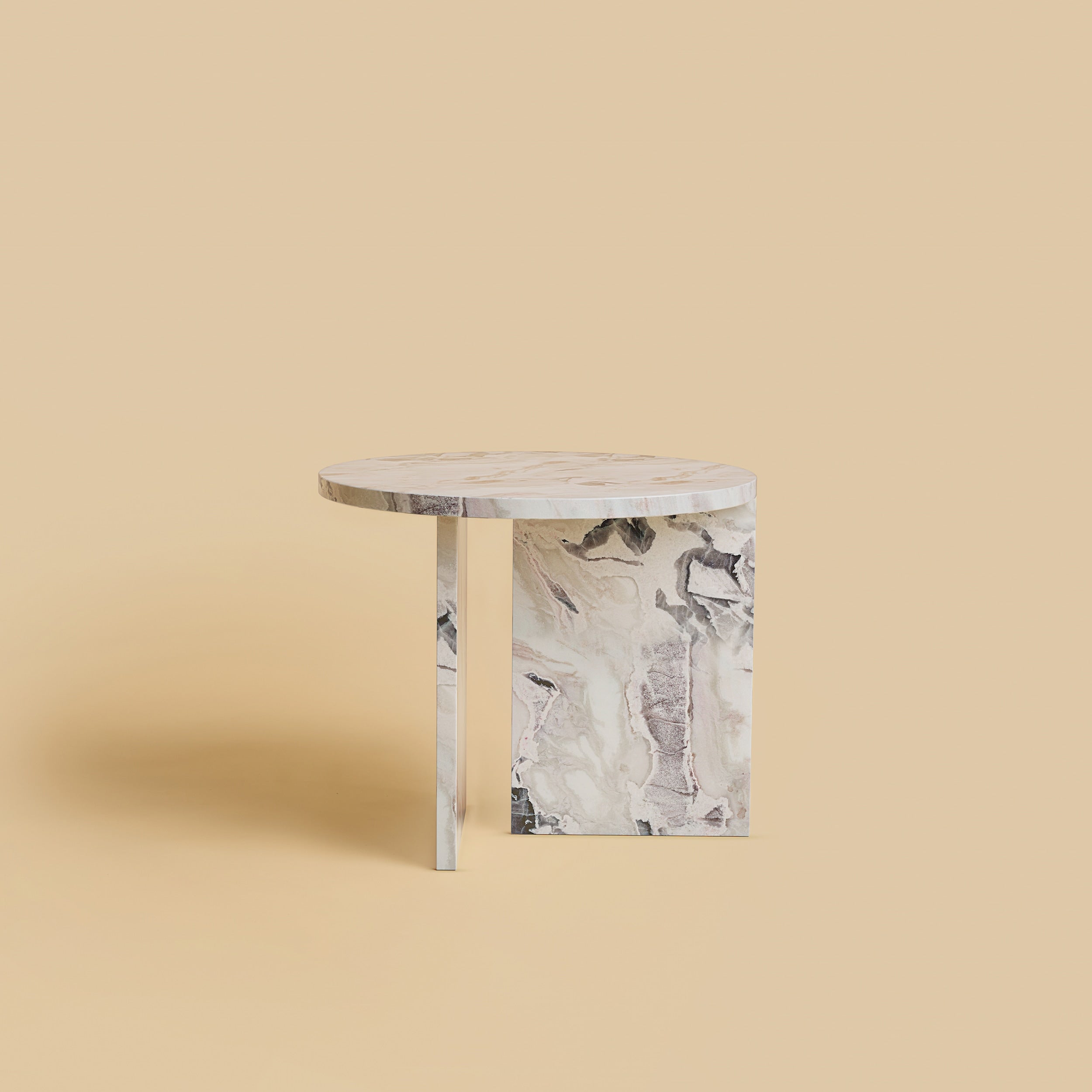 Round Marble Side Table - KYUSHU Series — in context