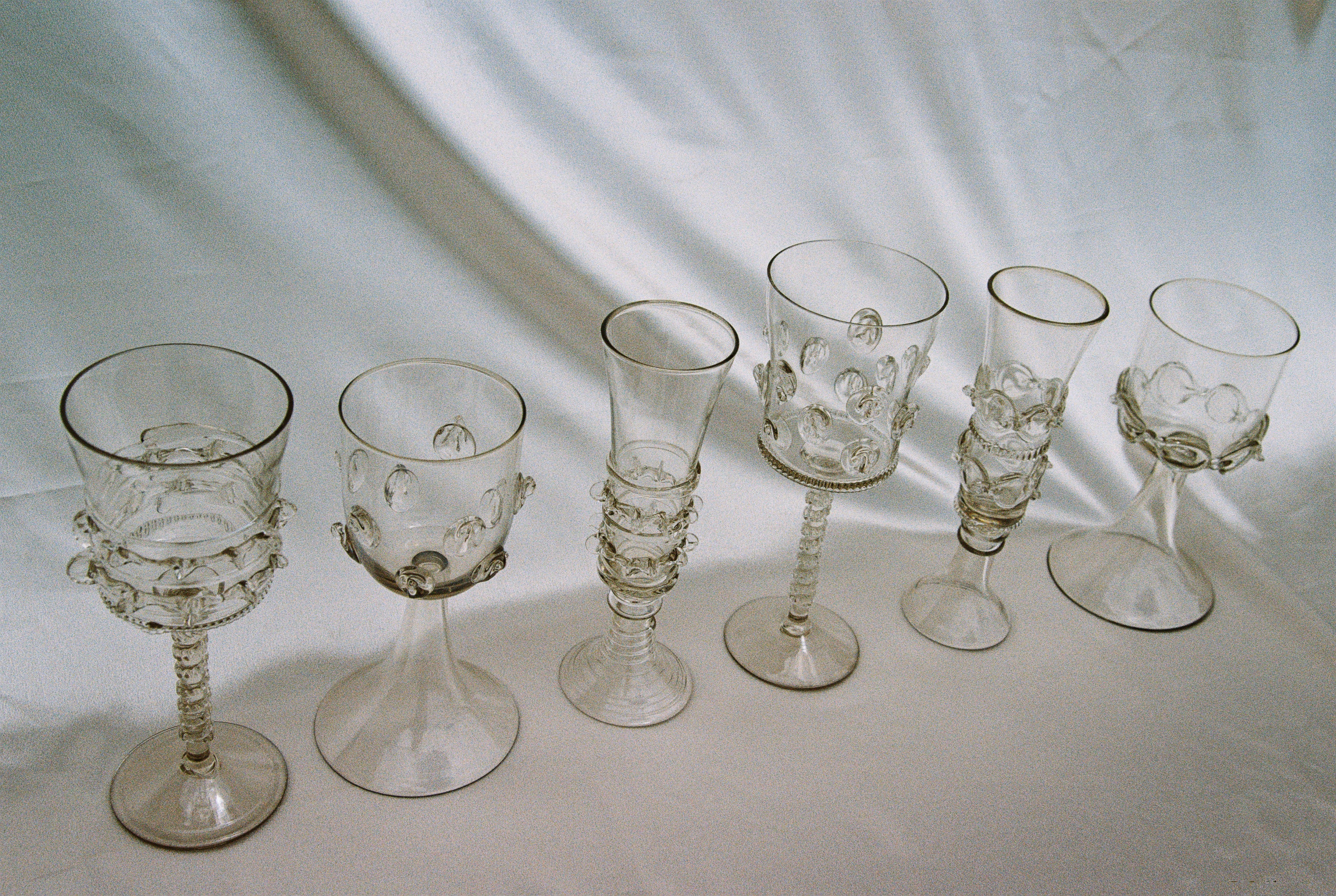 Set of six Mouthblown Wine Glasses