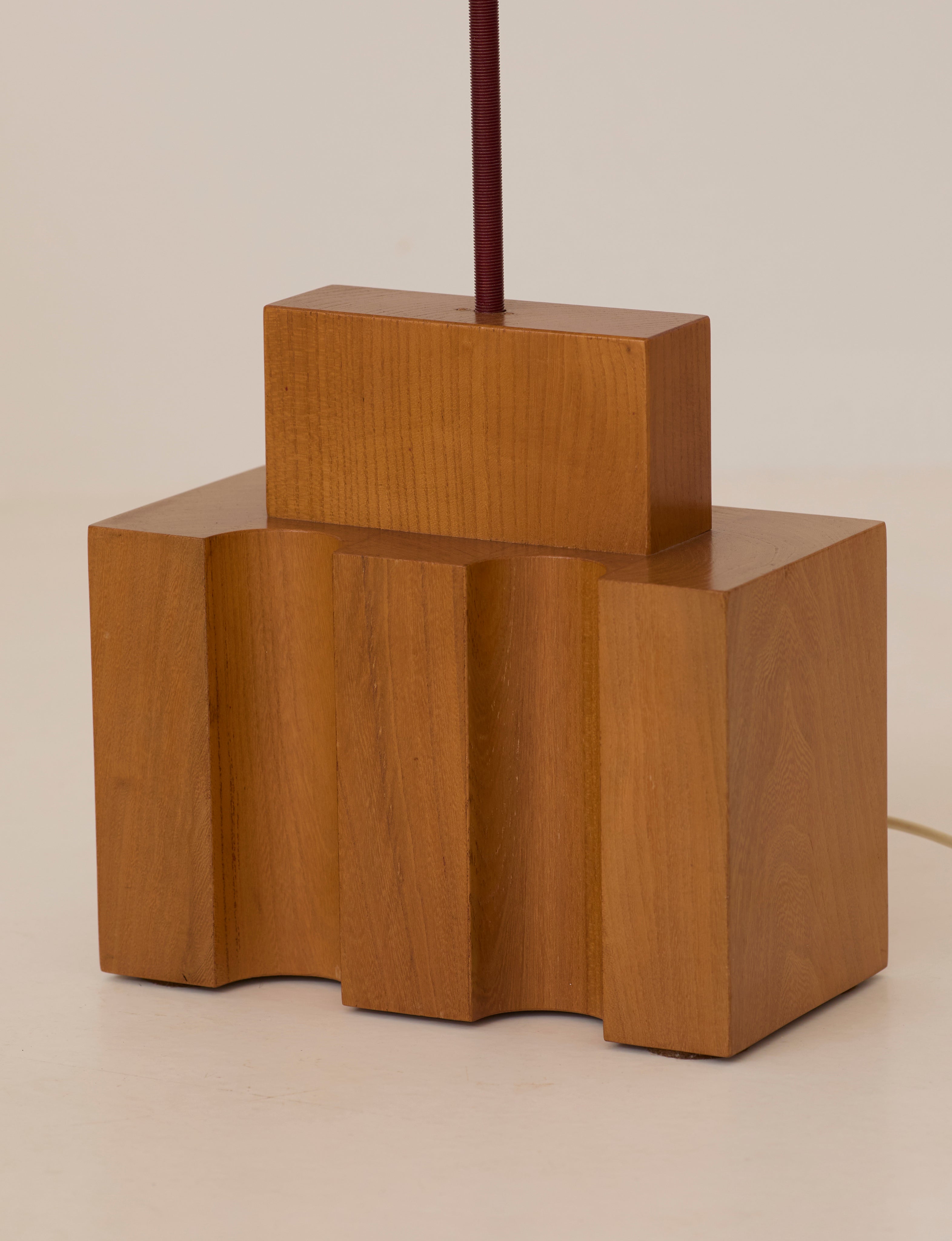 Maison Regain Table Lamp in Solid Elm. Vintage, Circa 1980. — additional view