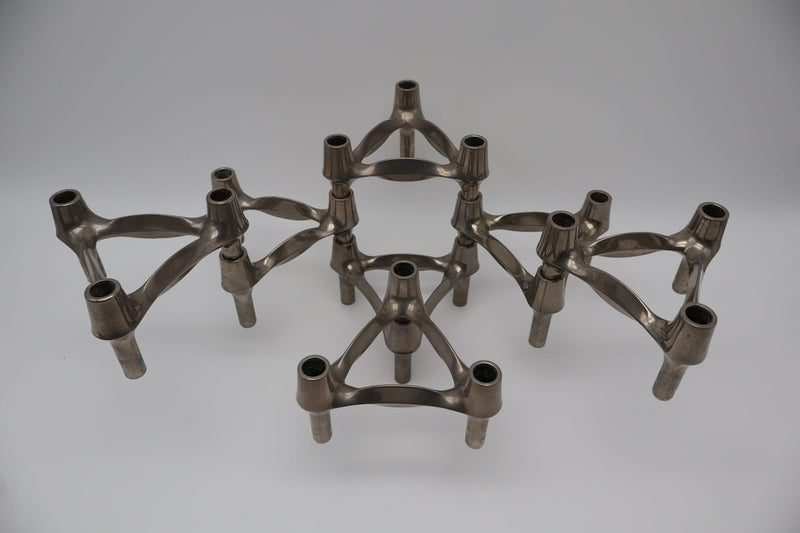 Stoffi & Nagel BMF Modular Candleholder – West Germany 1970s – Stackable Chrome Mid Centur — detail view