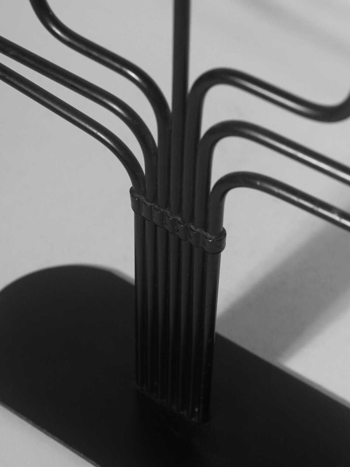 Gunnar Ander Mid-Century Black Metal And Copper Candelabra, For Ystad Metall — close-up