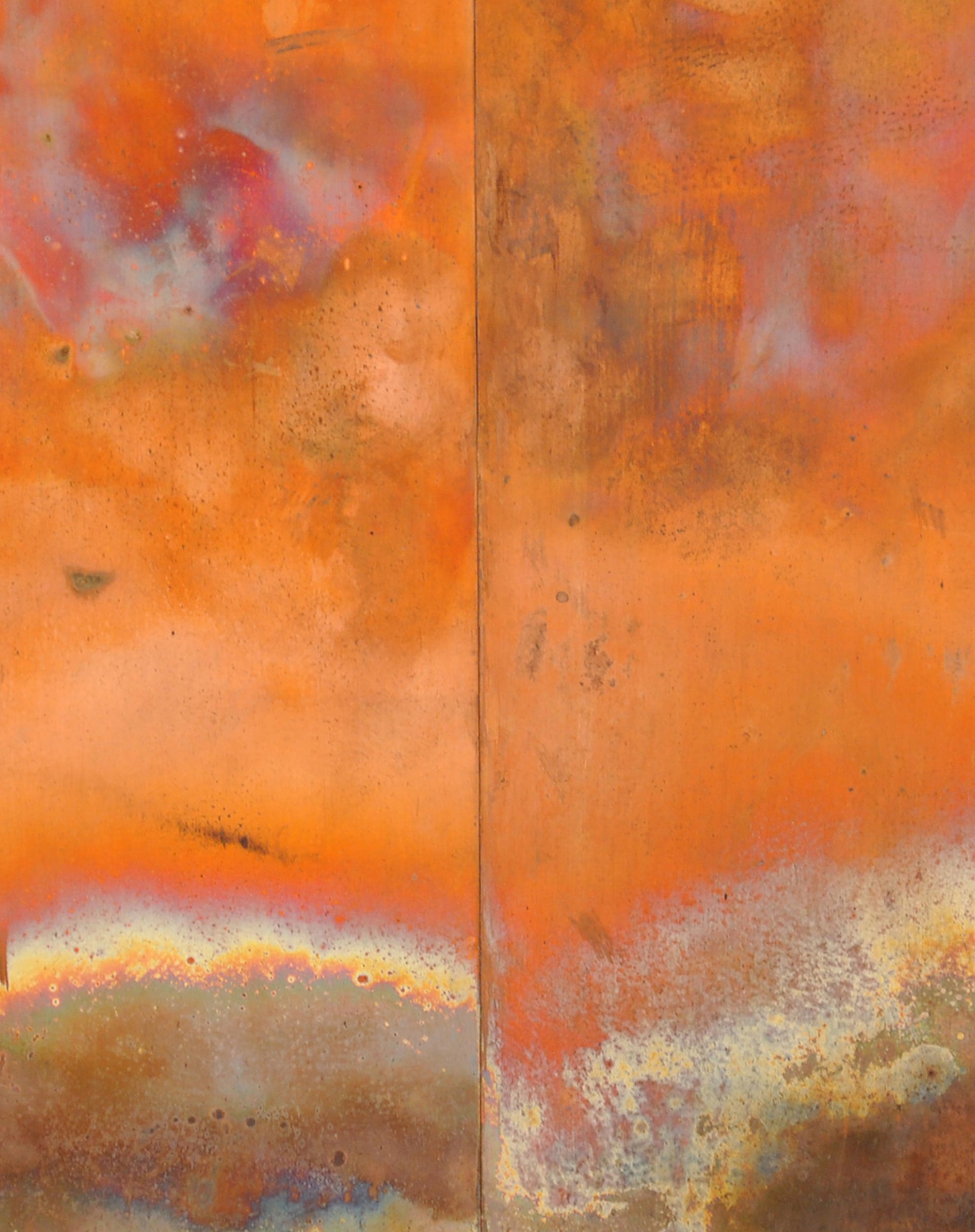 'Summer Piece' - Wall Sculpture in Copper and Leather — side angle