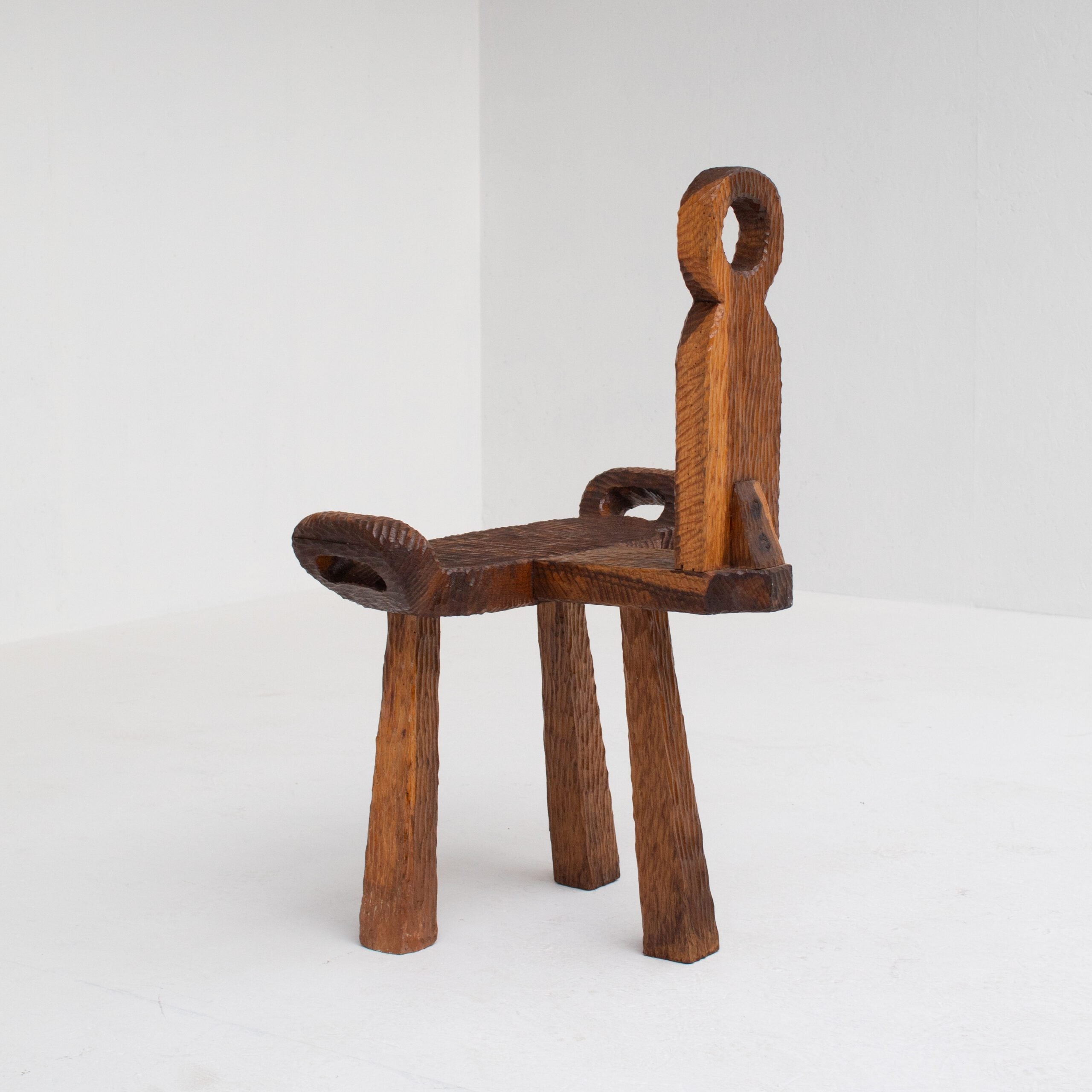 Brutalist Wooden Chair