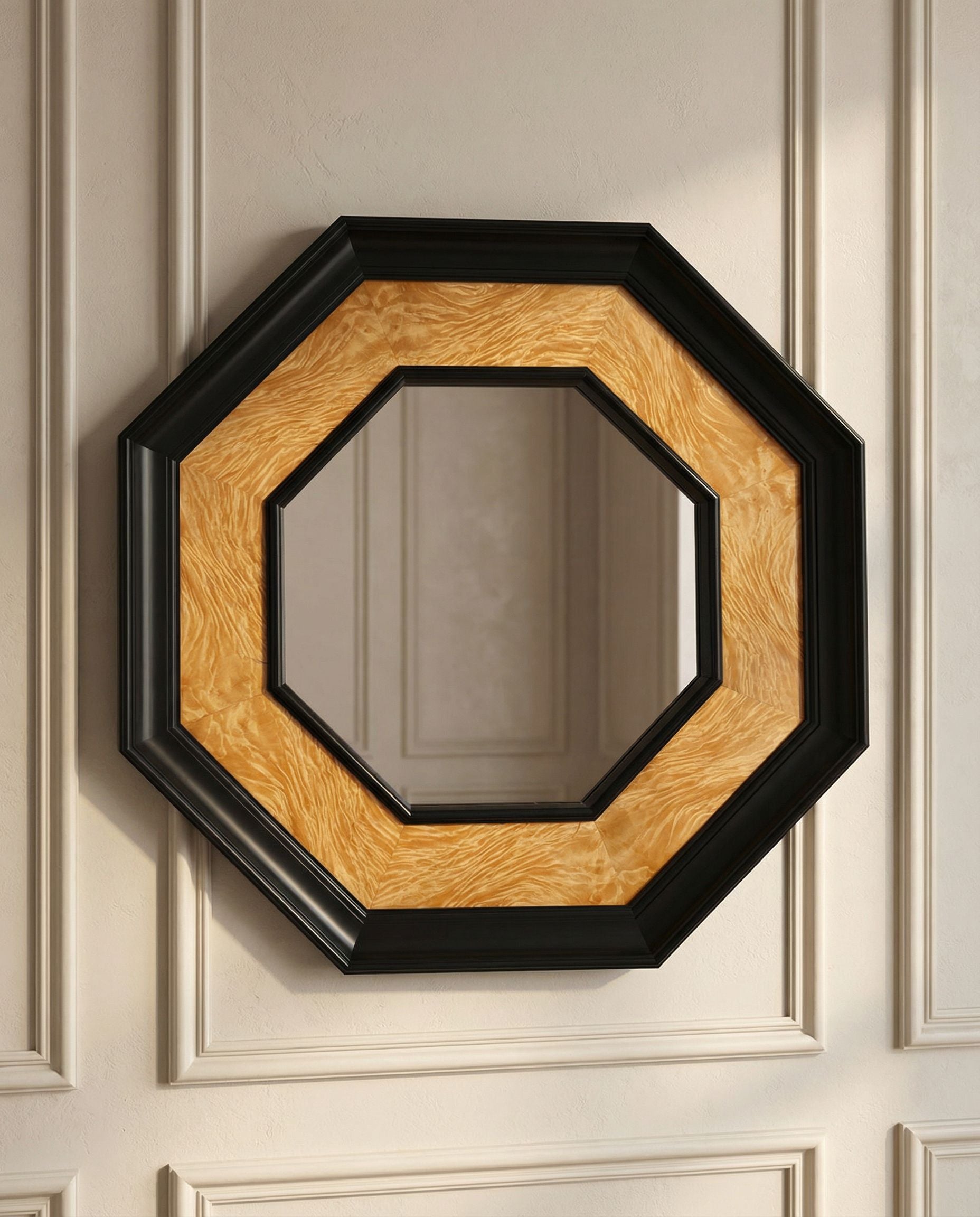 Lacquered Wood Mirror by Jean Claude Mahey