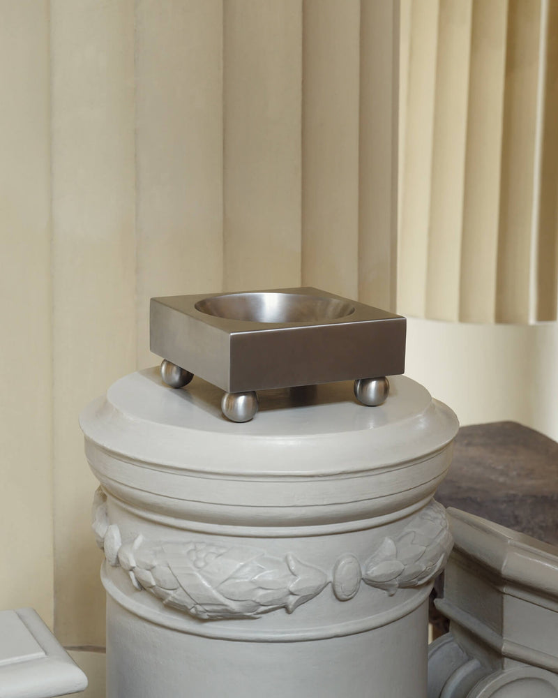 Brushed Stainless Steel Tray by Studio Vraco | The Oblist — modern metallic design