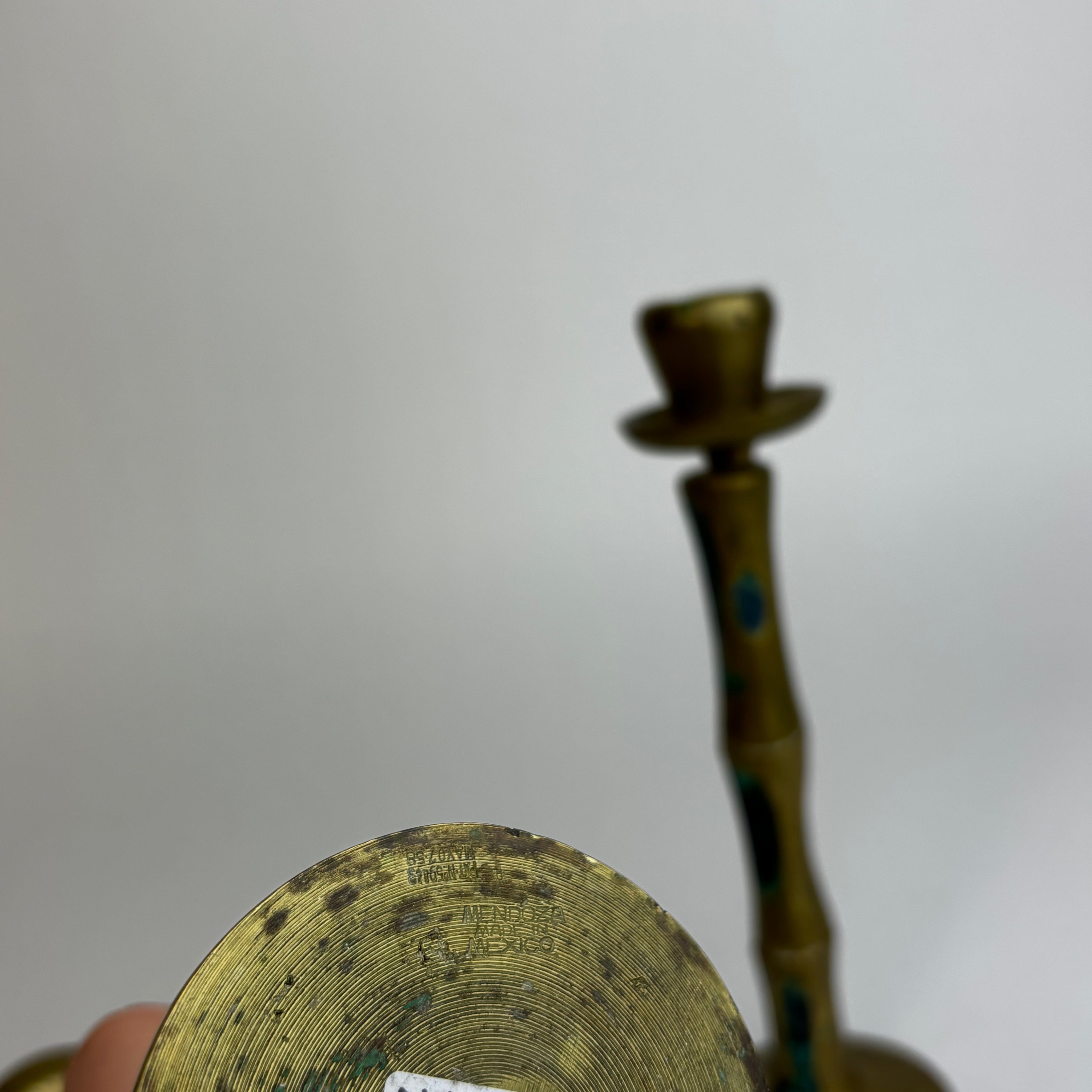 Pepe Mendoza Lapis and Turqoise Inlay Candle Holders  — lifestyle setting
