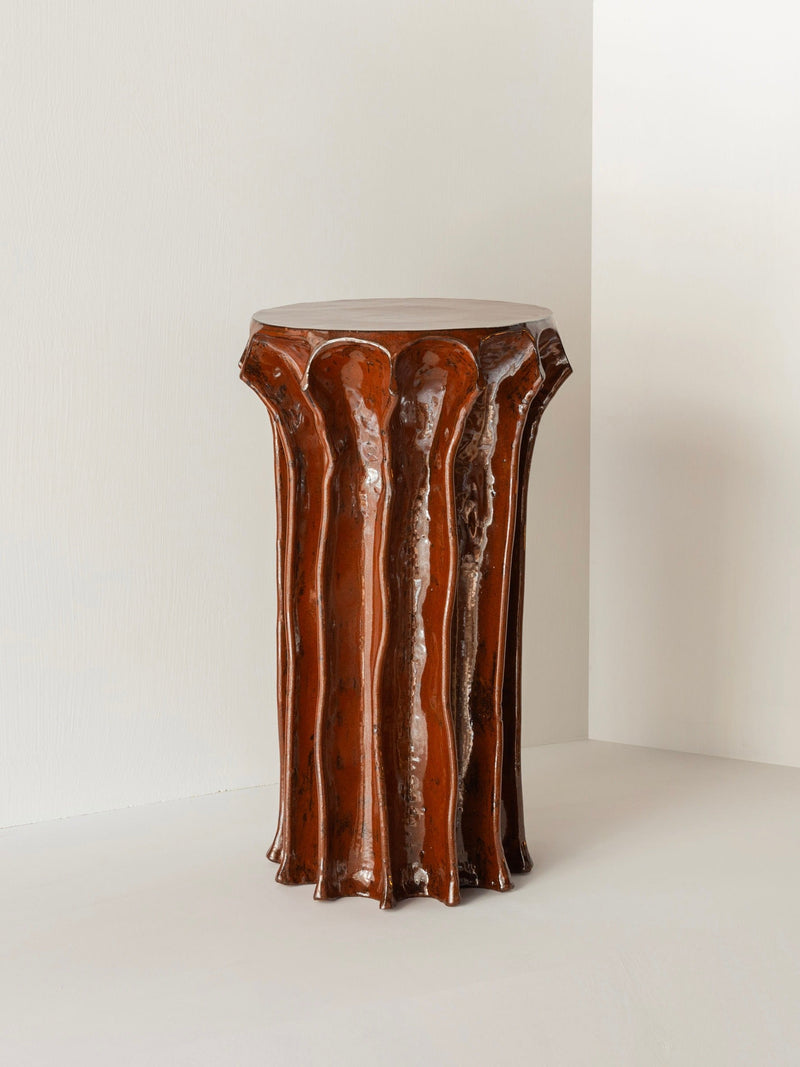 Arbor' Side Table, Slim by Christopher Merchant Studio | The Oblist — handcrafted terracotta finish