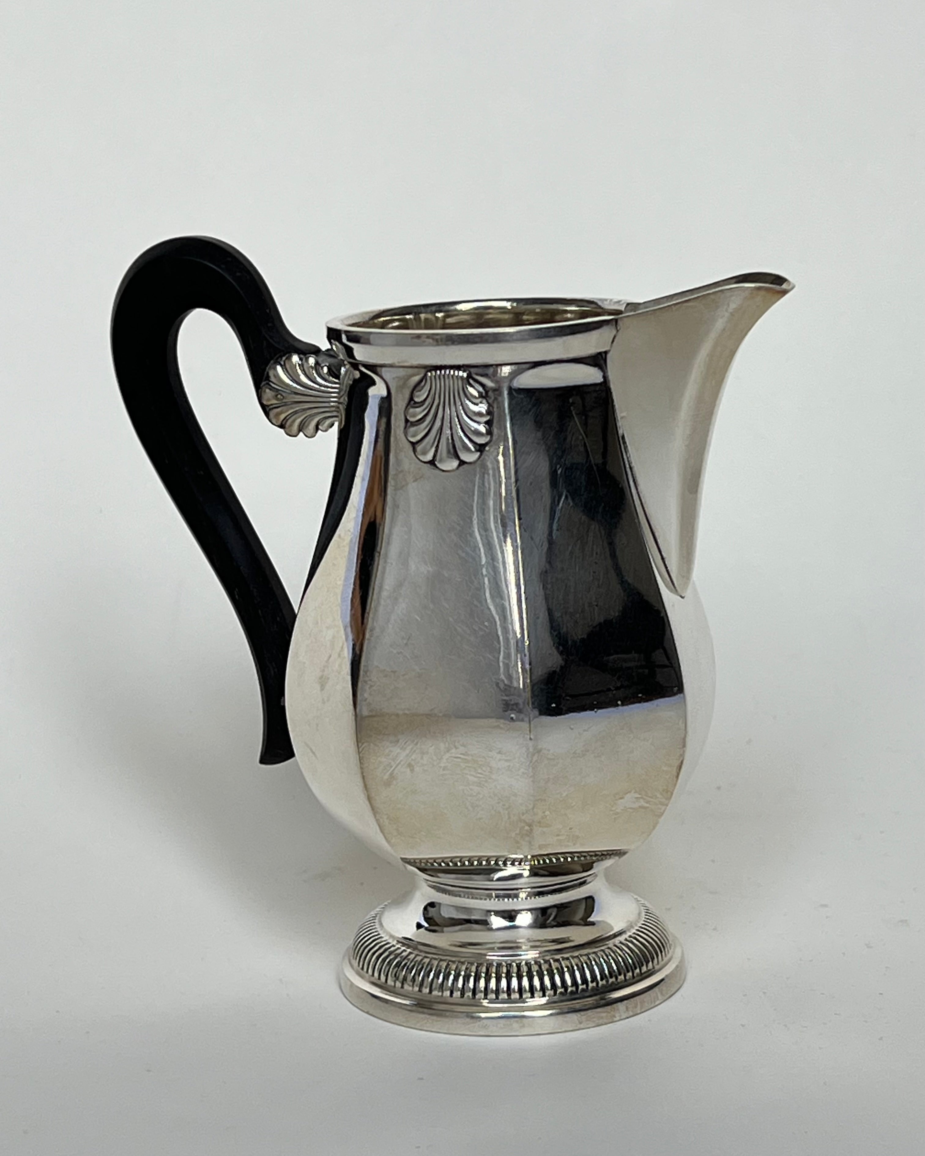 Hammered Silver Coffee Cream Jug — side angle