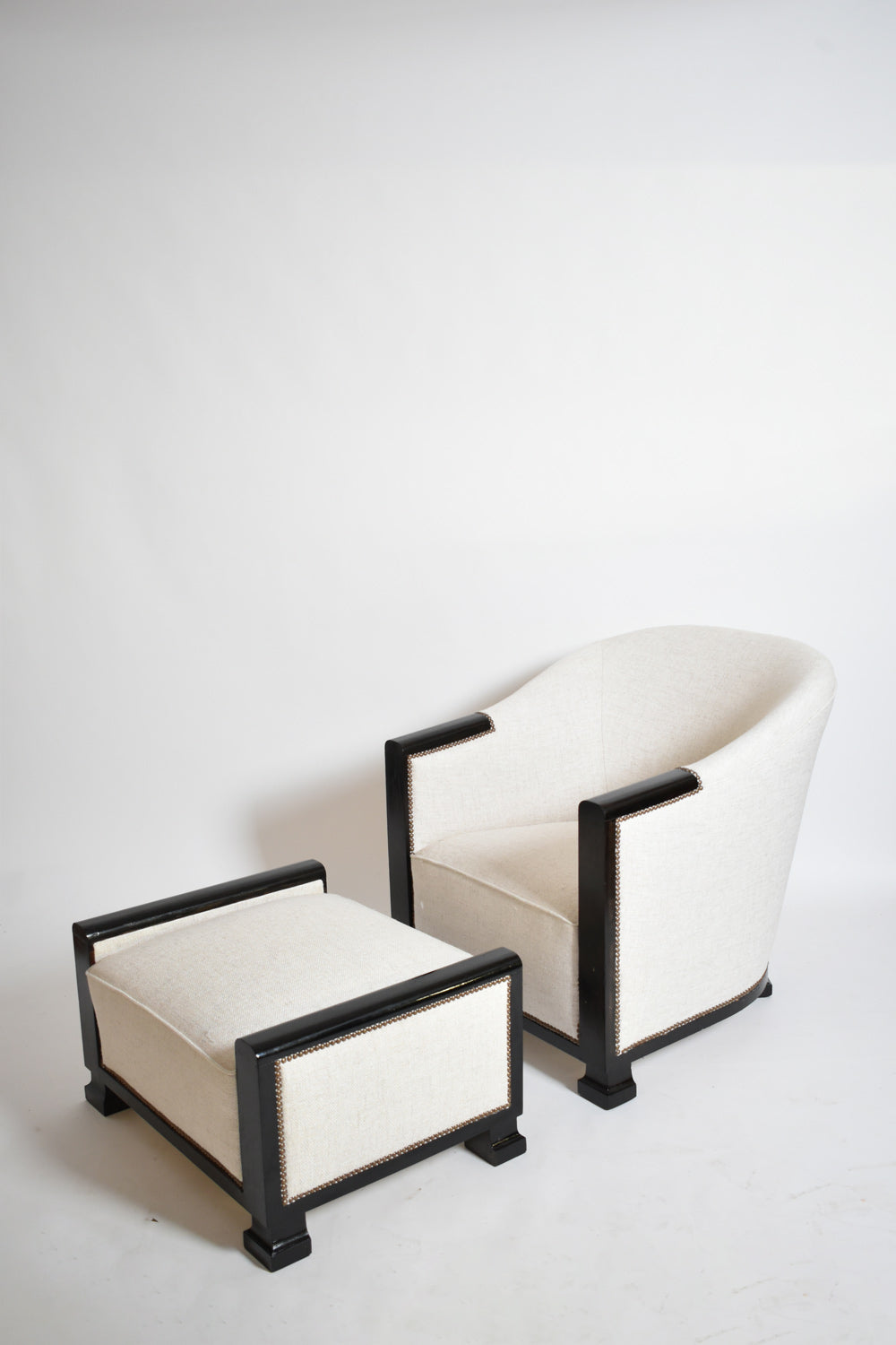 Art Deco Ebonised Wood Lounge Chair, 1930s — detail view