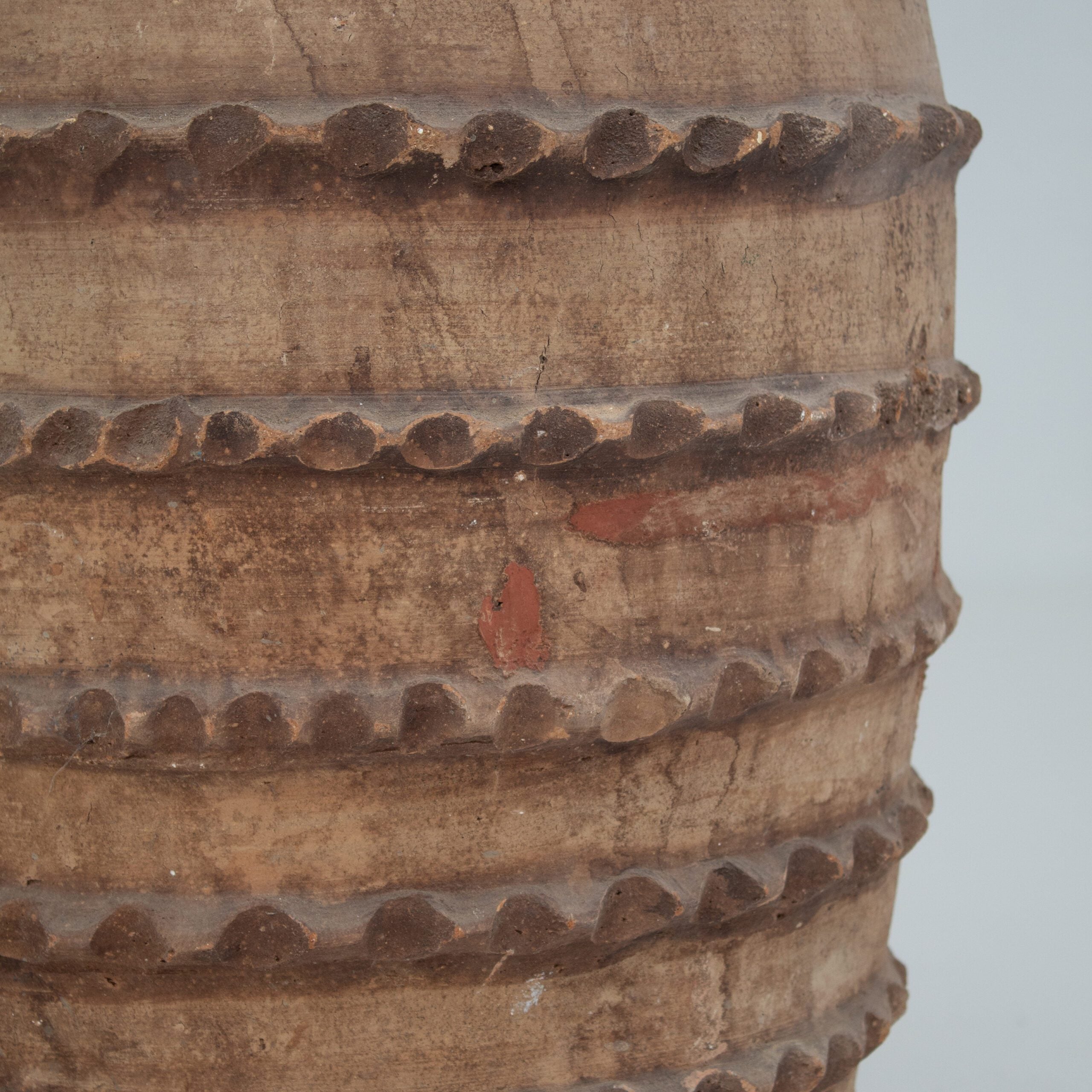 Large Rustic Terracotta Vase — side angle