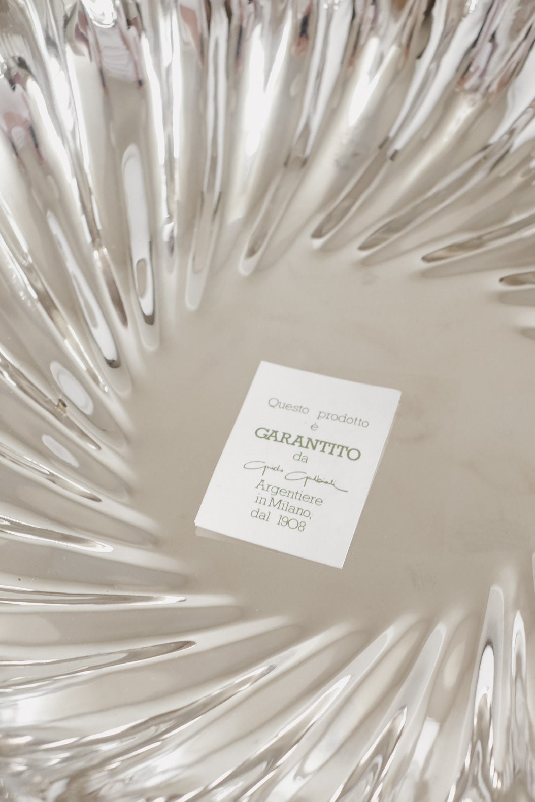 Vintage Guido Galbiati Milano Silver-Plated Shell Bowl — close-up