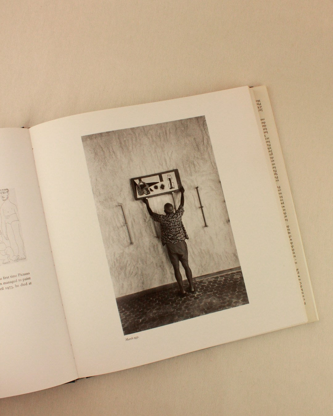 PICASSO 'THE MASTERWORKS' — top view of open book on textured surface