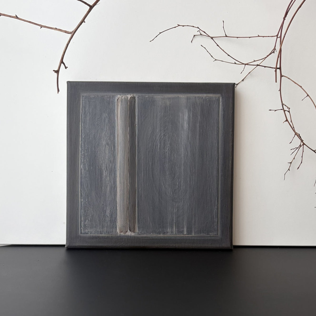 "Echoes of Wood - Fog & Lines" Painting — side angle