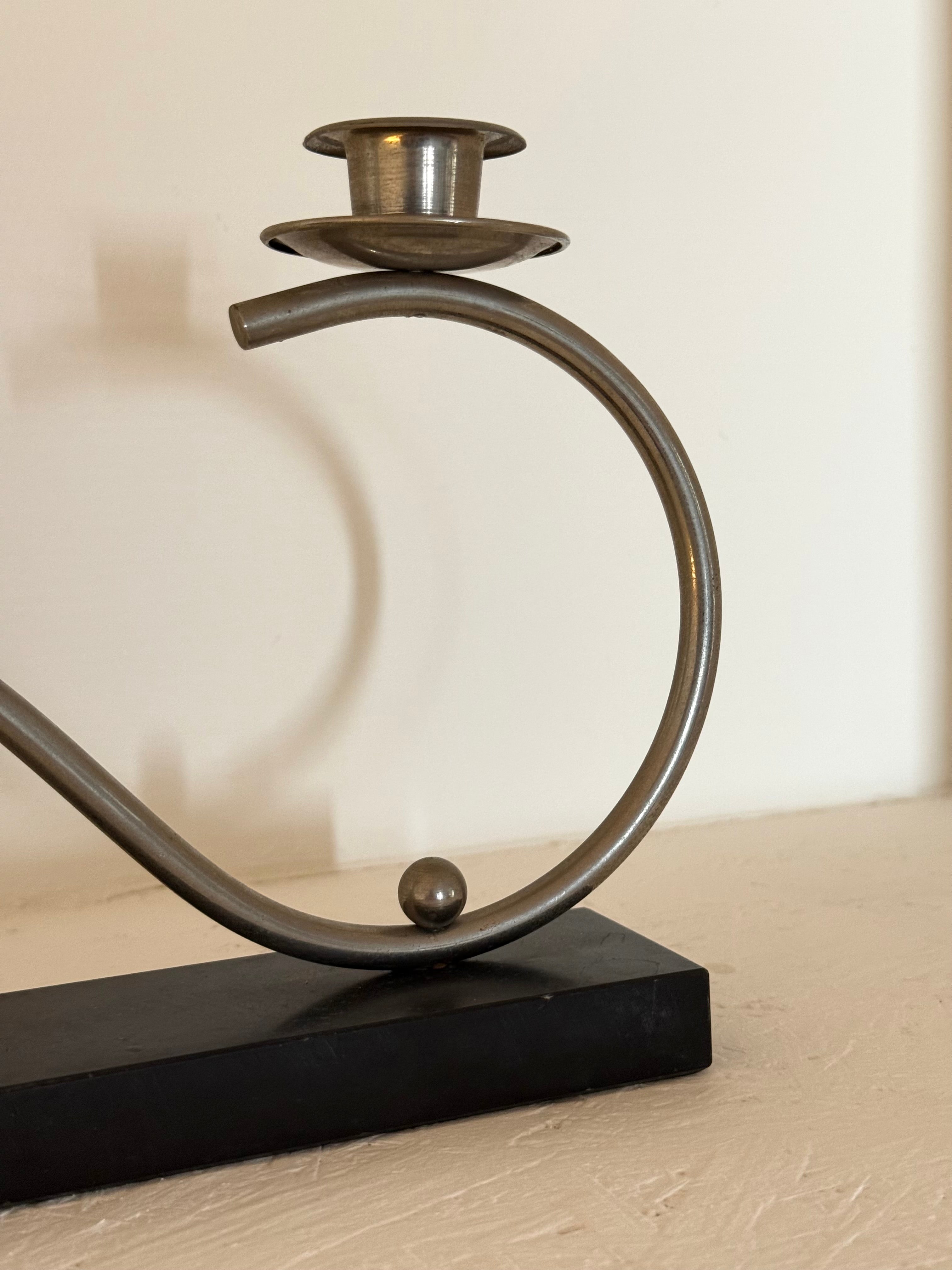 Art Deco candlestick from the 1920s — close-up