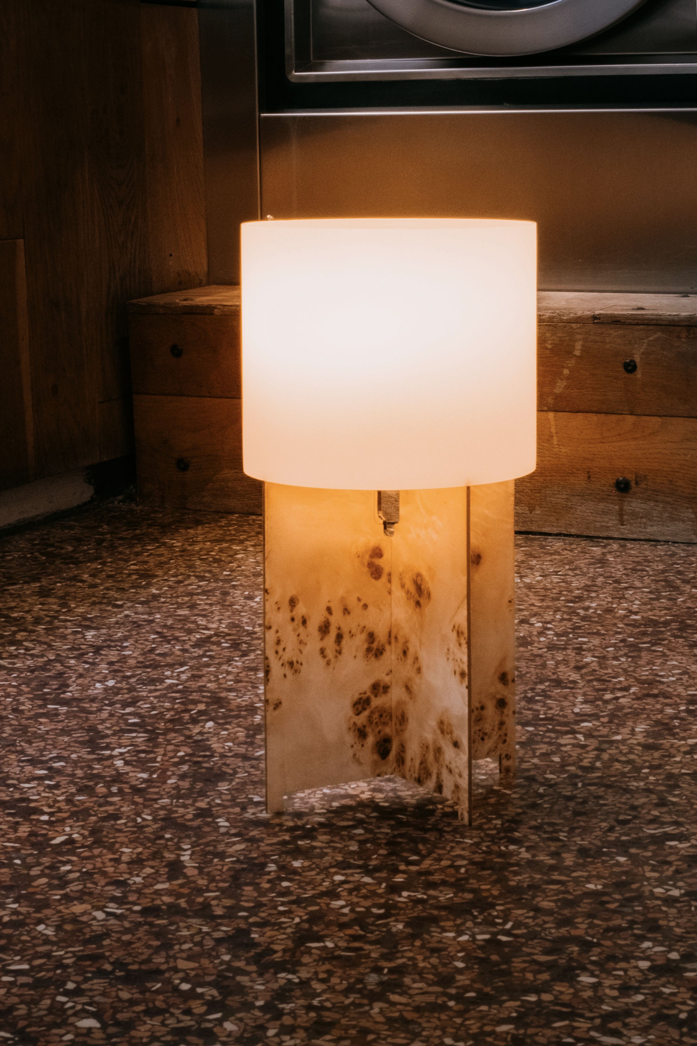 Lumix Table Lamp Poplar Wood — lifestyle setting