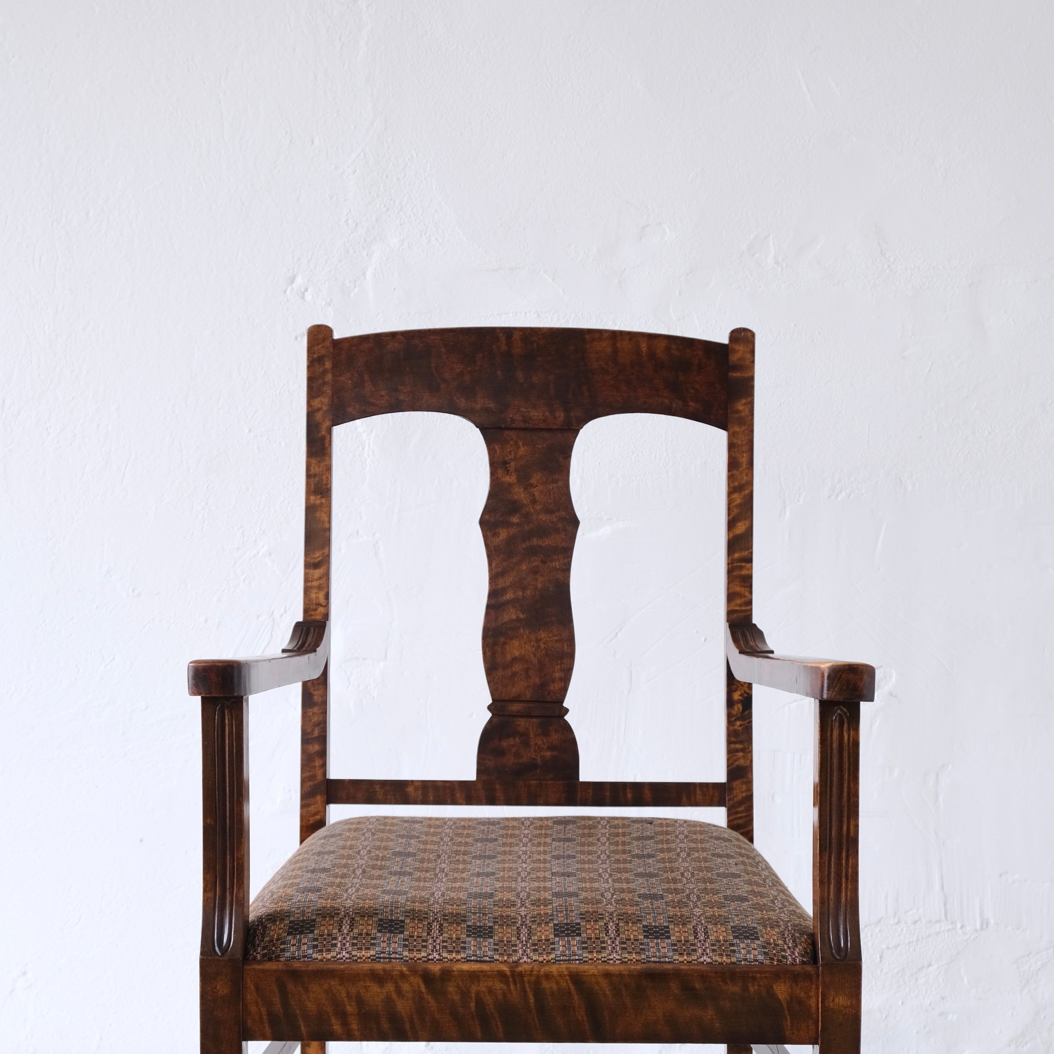 Biedermeier Satin Birch Armchairs | Sweden | Set of 2 — close-up