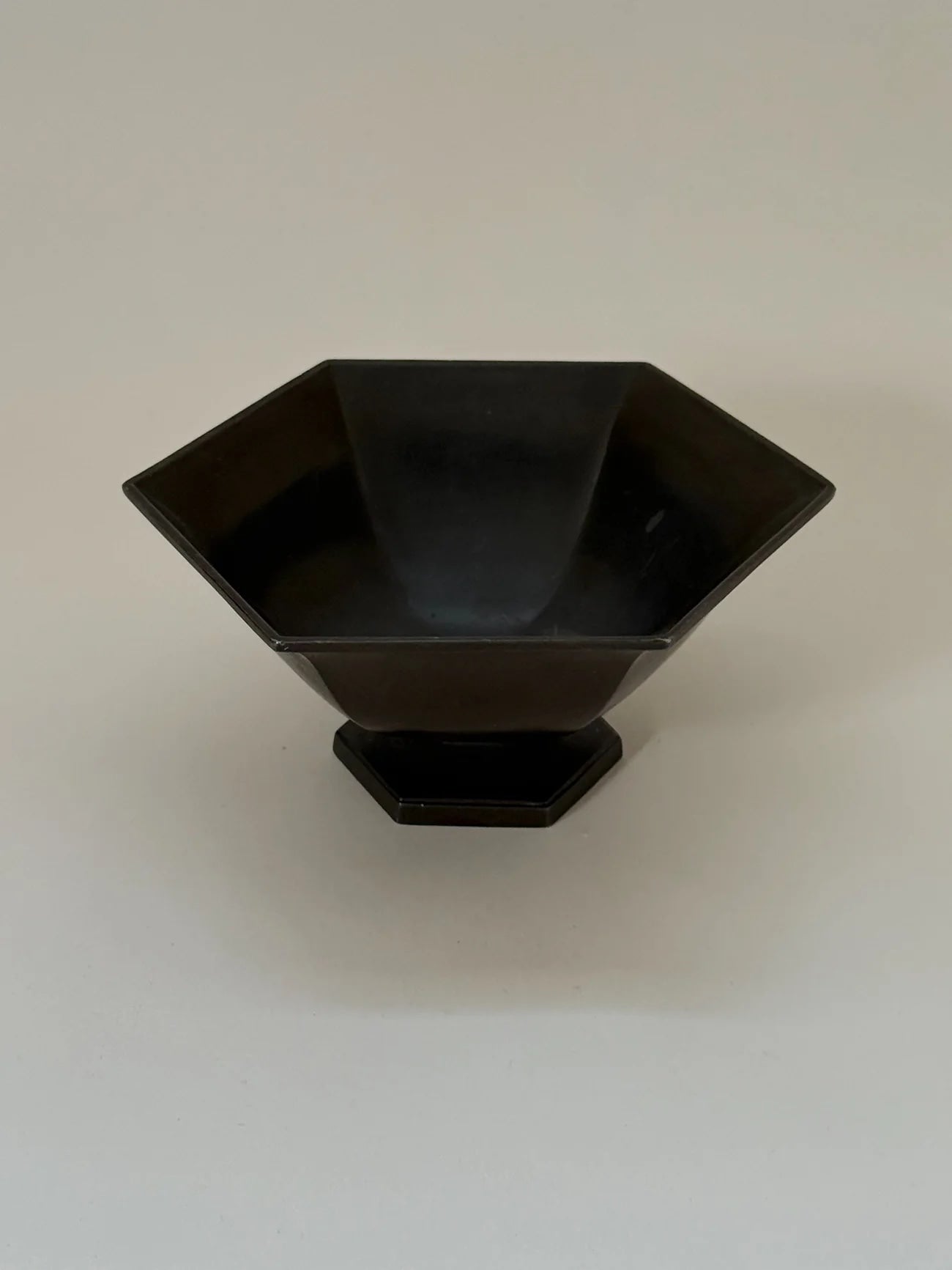 Hexagonal Just Andersen Bowl in Disko Metal — top view of black metal finish