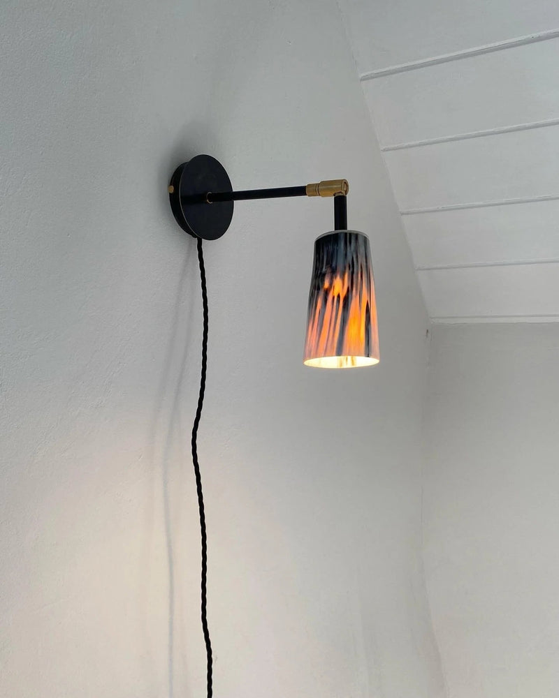 Horn Wall Light - Non Wired In Version by Charlotte Packe Studio | The Oblist — black metal, artisan glass