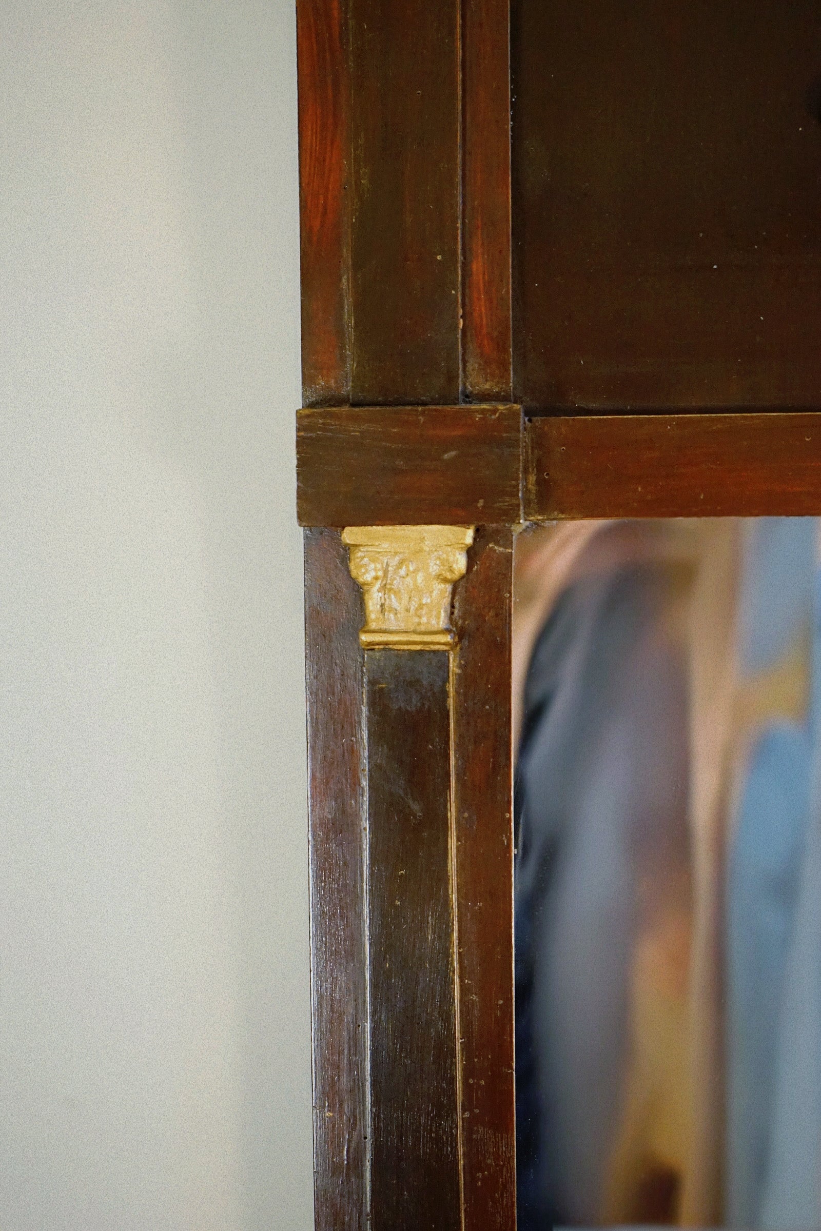 Karl Johan Period Wall Mirror, Sweden, c.1820–1840 — side angle showing detailed wooden frame