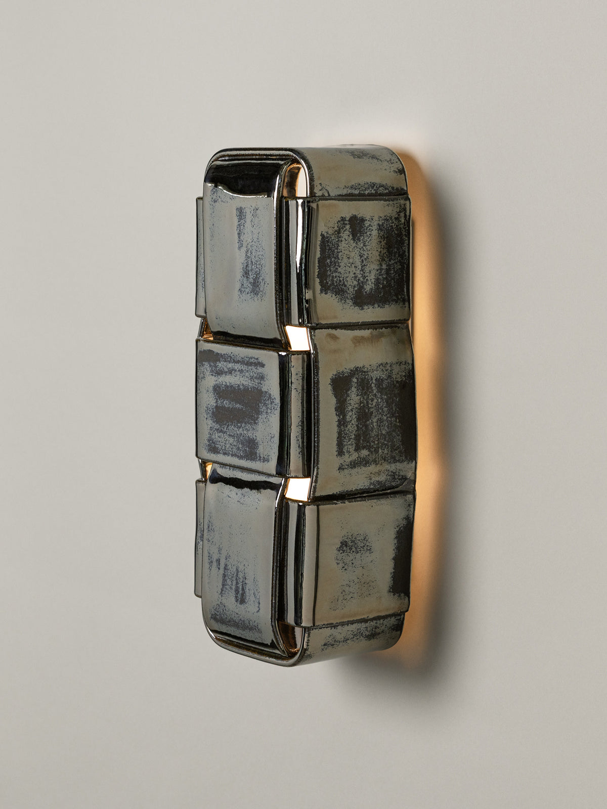 Stria 3 Sconce, Obsidian — side angle