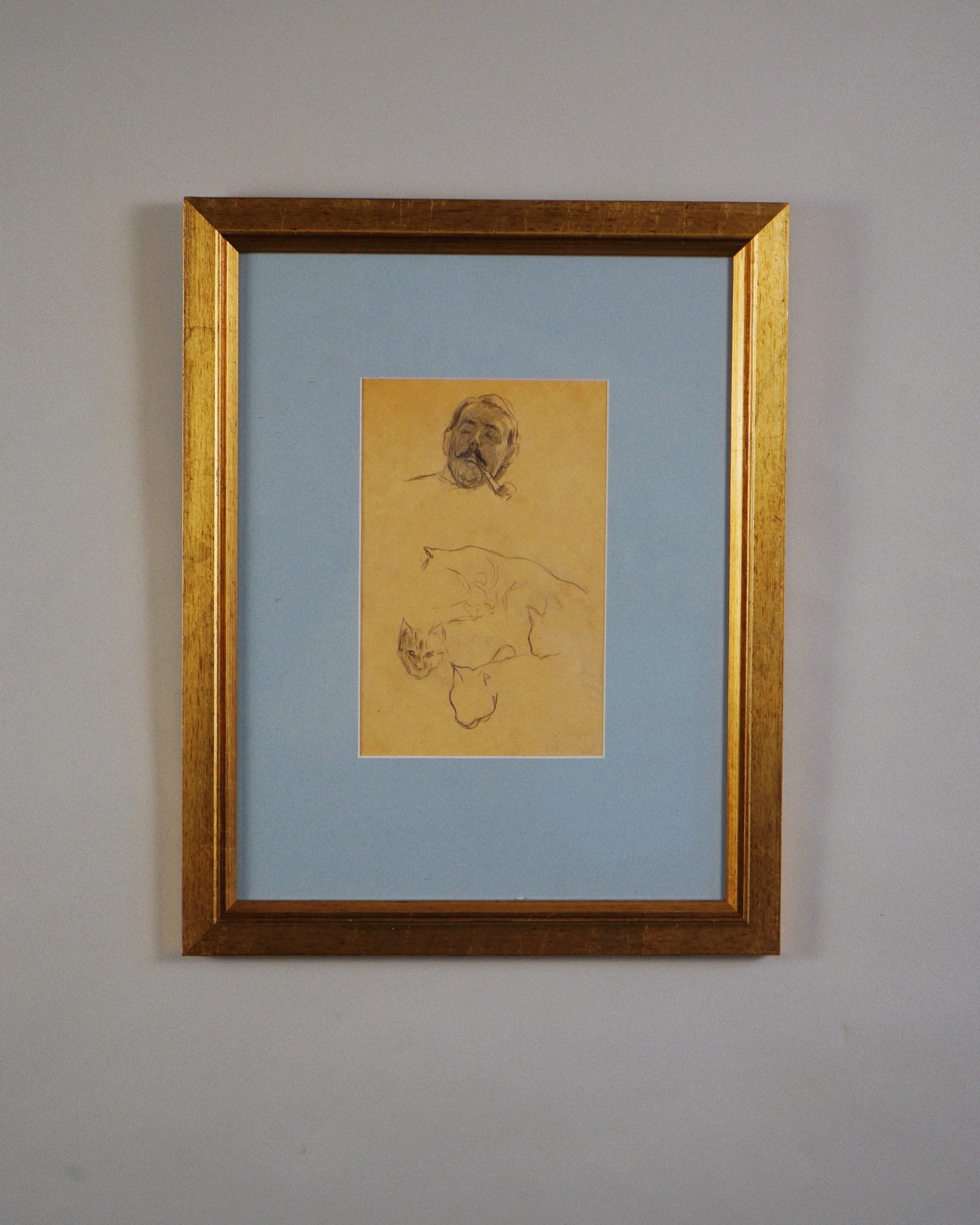 Pencil Drawing by Sir Walter Westley Russell | The Oblist — framed beige paper