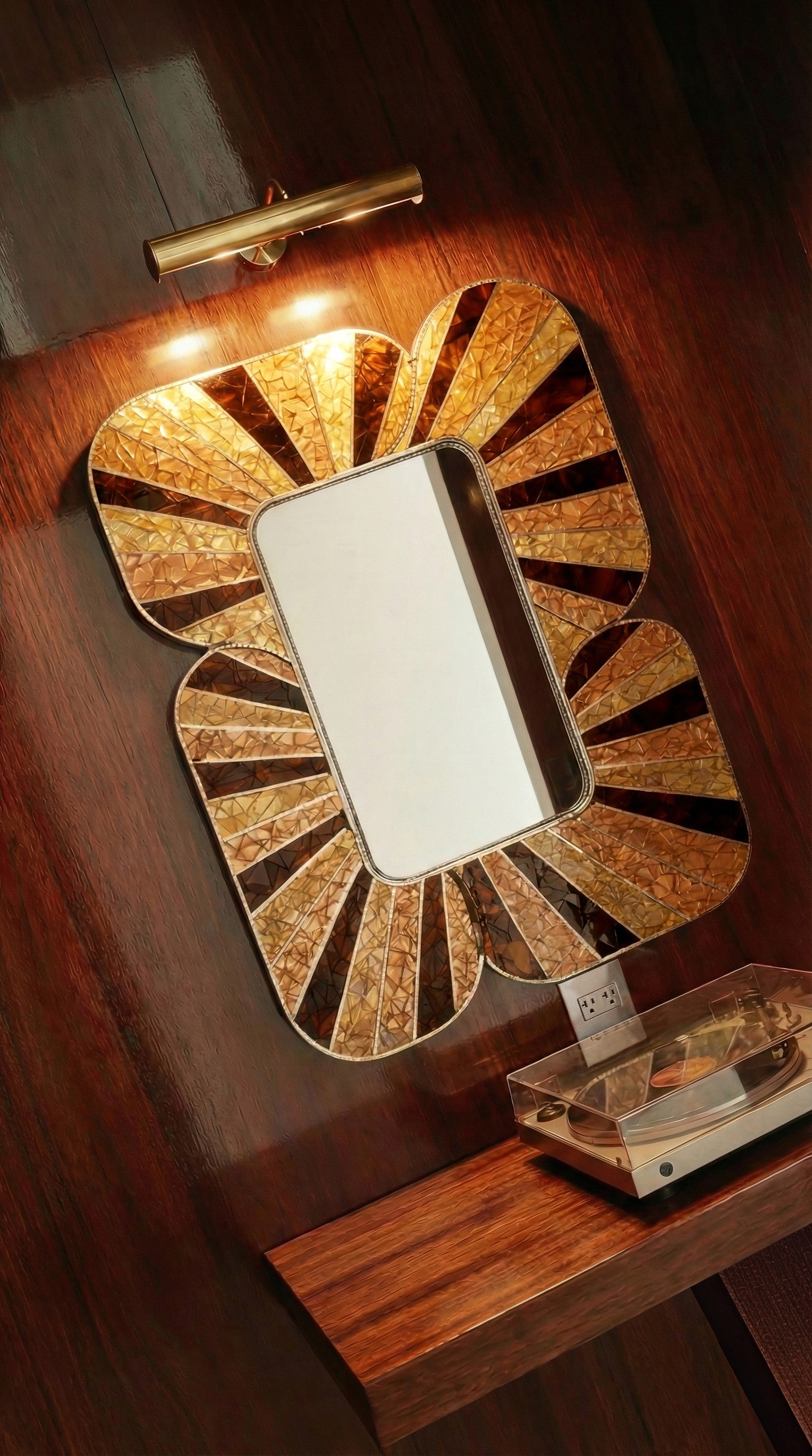RŌCH Mirror – Sunburst Hand-Cut Mirror Glass — side angle