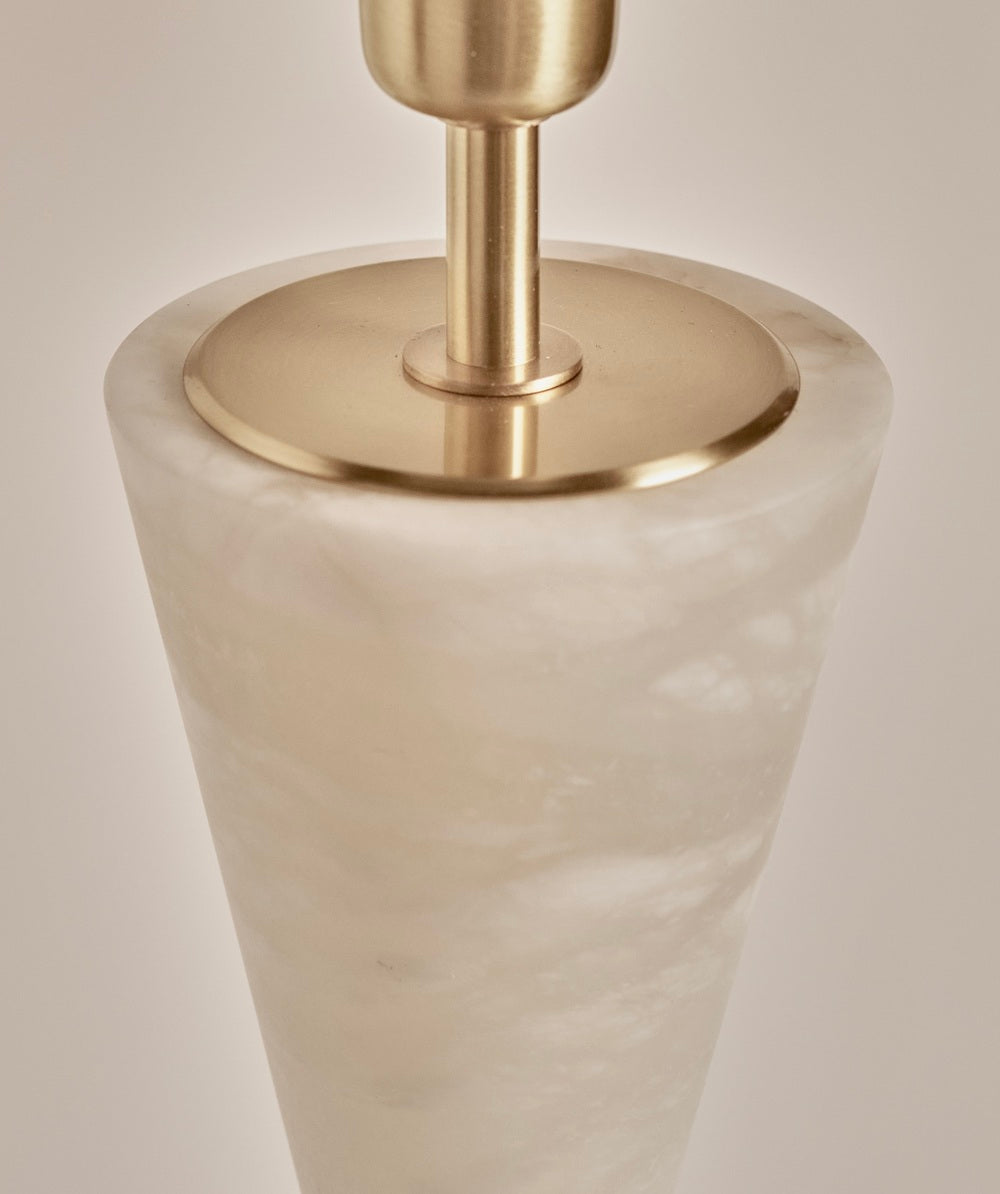 SILHOUETTE Table Lamp in alabaster and satin brass — side angle