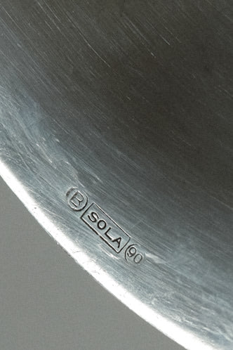Silver-Plated Candle Holder — close-up of engraved base detail