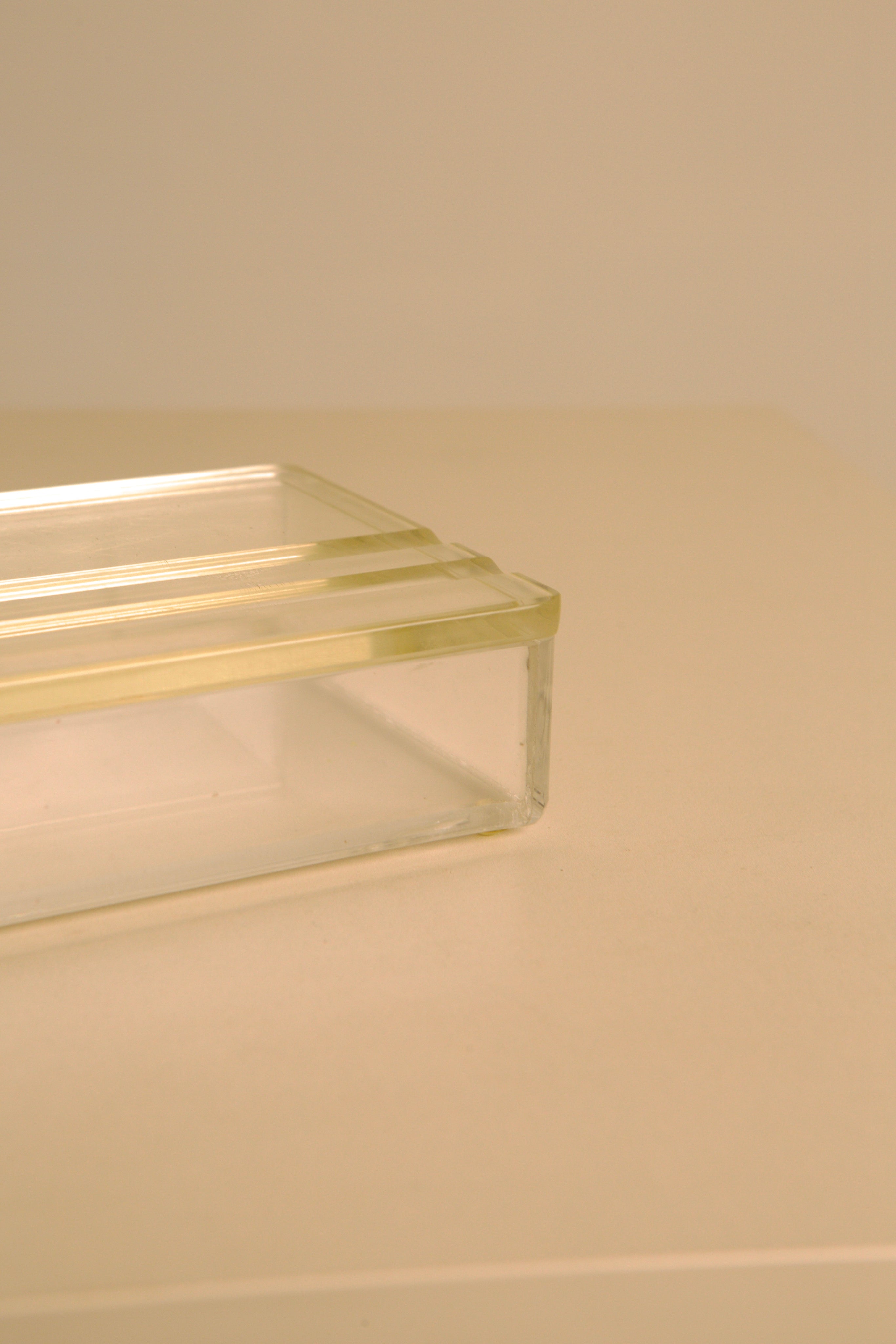 Italian rectangular box in patinated plexiglass, 1970s — alternate view