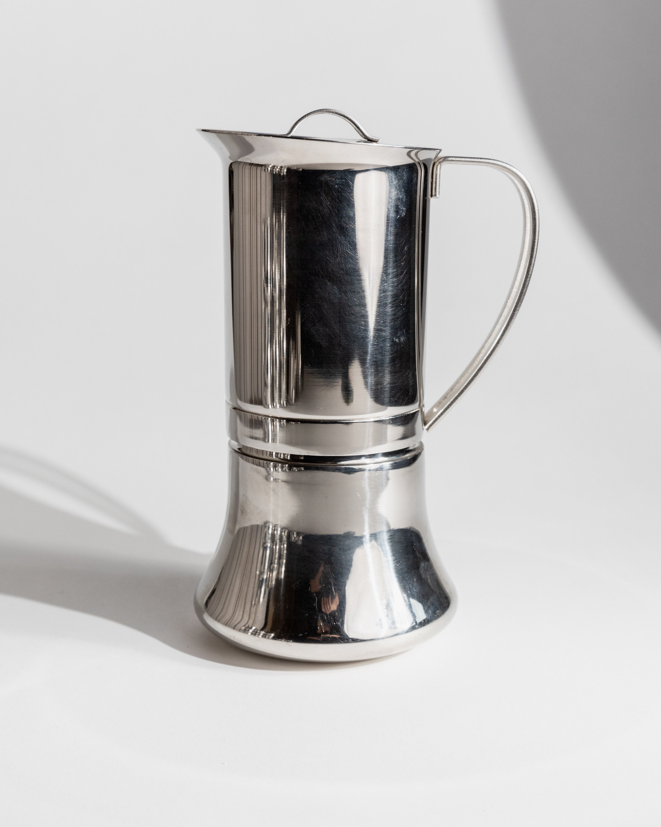 Polished stainless steel coffee pot from 1980s set with lid