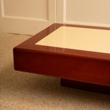 Lacquered Coffee Table - Italy 1970s — side angle showing glossy wood finish
