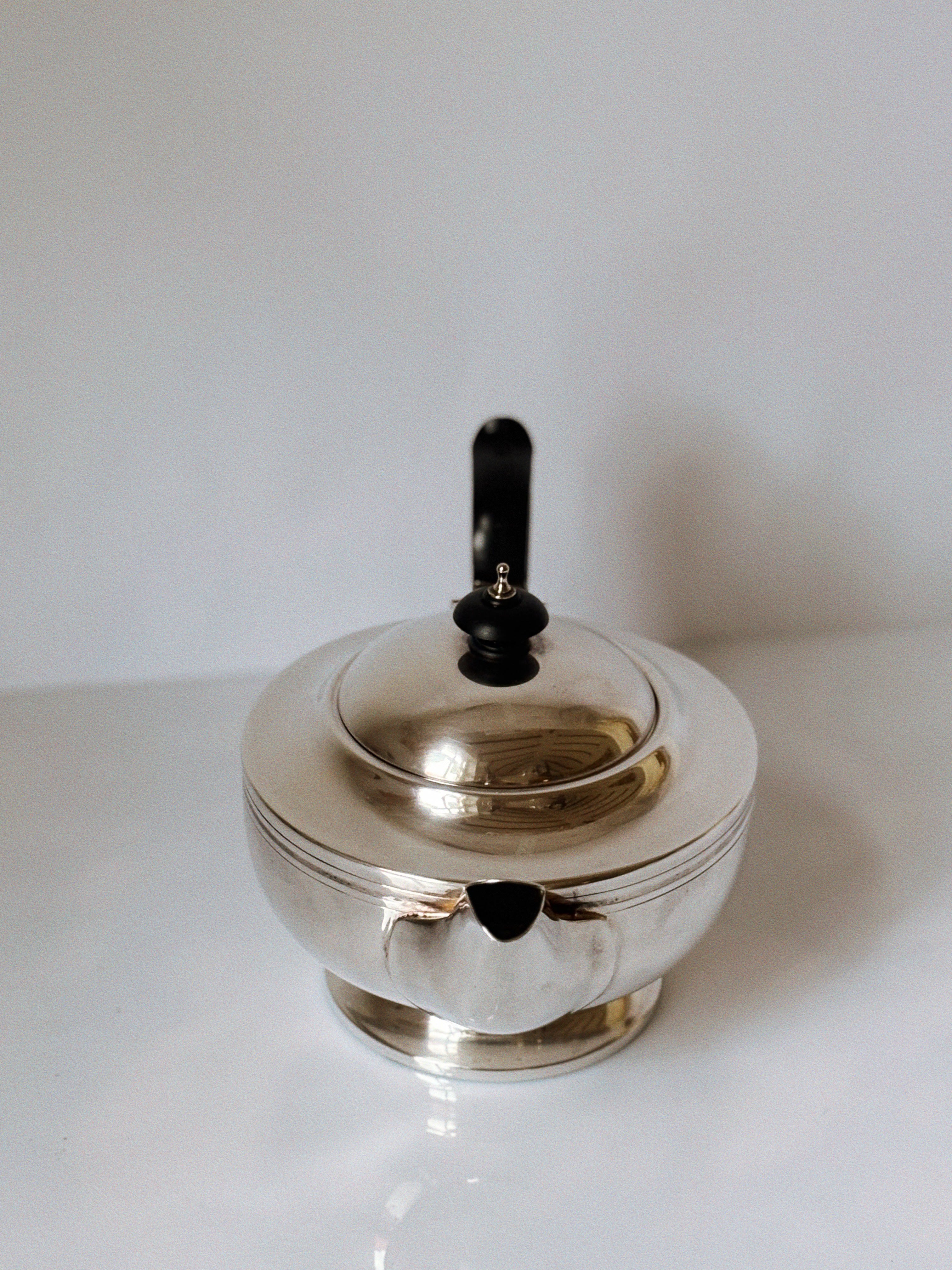 Mid Century WMF Silver Plated Teapot, Germany — side angle