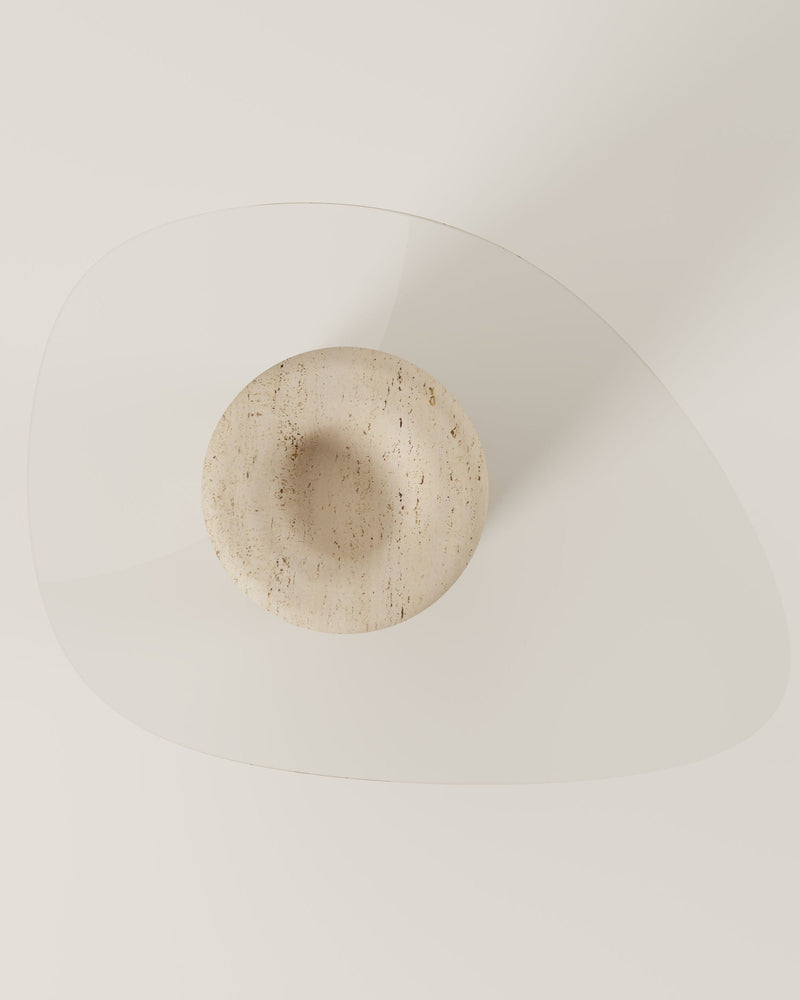 UUFO' End Table — top view of textured stone surface