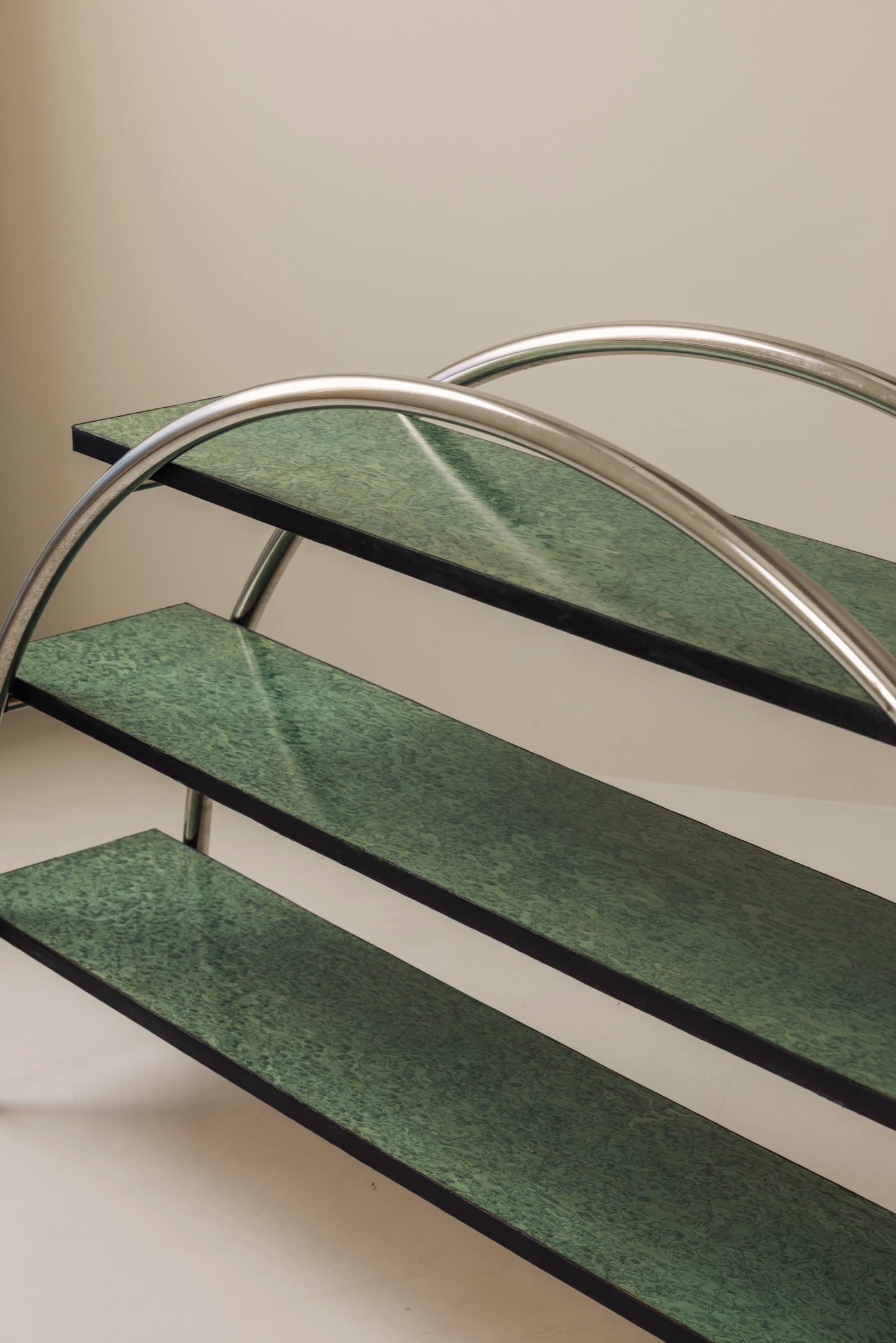 Modernist Vintage Shelving Unit, France, 1970s — side angle