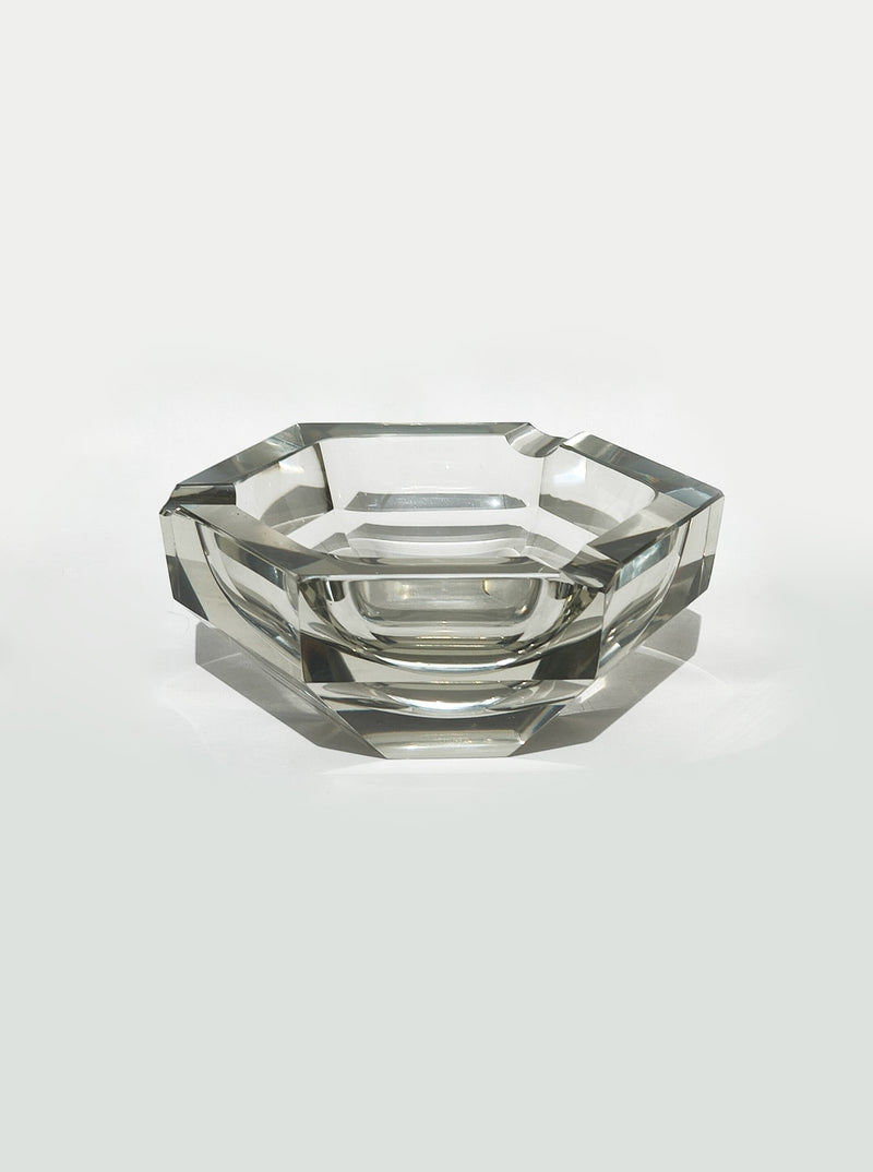 Faceted Crystal Ashtray by Les Objoies | The Oblist — clear glass material
