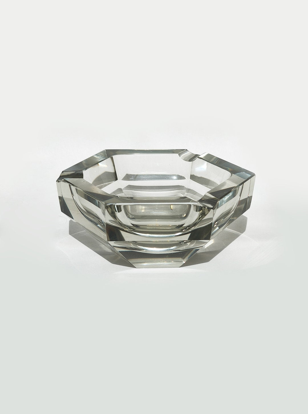 Faceted Crystal Ashtray by Les Objoies | The Oblist — clear glass material