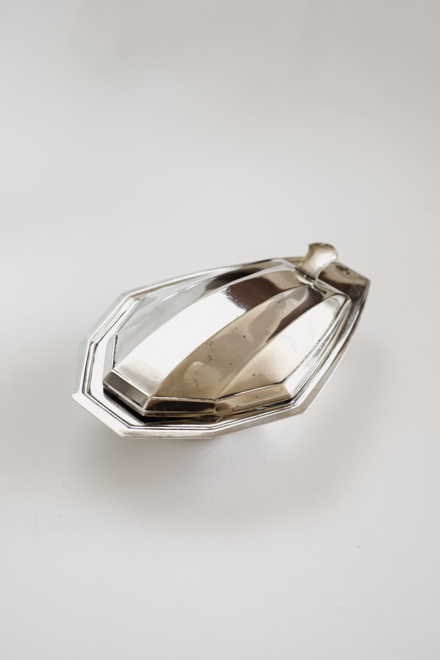 Vintage Silver-Plated Butter Dish — in context