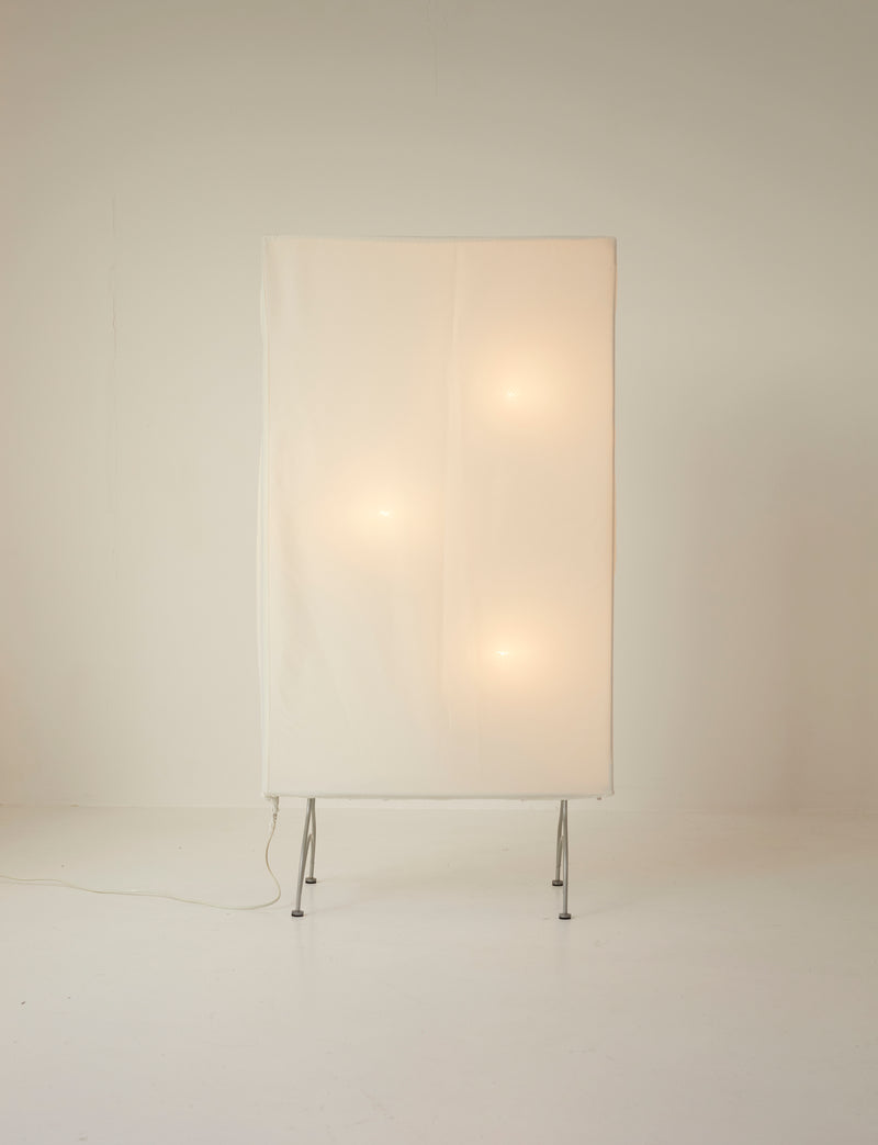 Vintage Dimmable Light Screen / Floor Lamp / Room Divider in Removable Fabric C. 2000 by DIG IN JAPAN