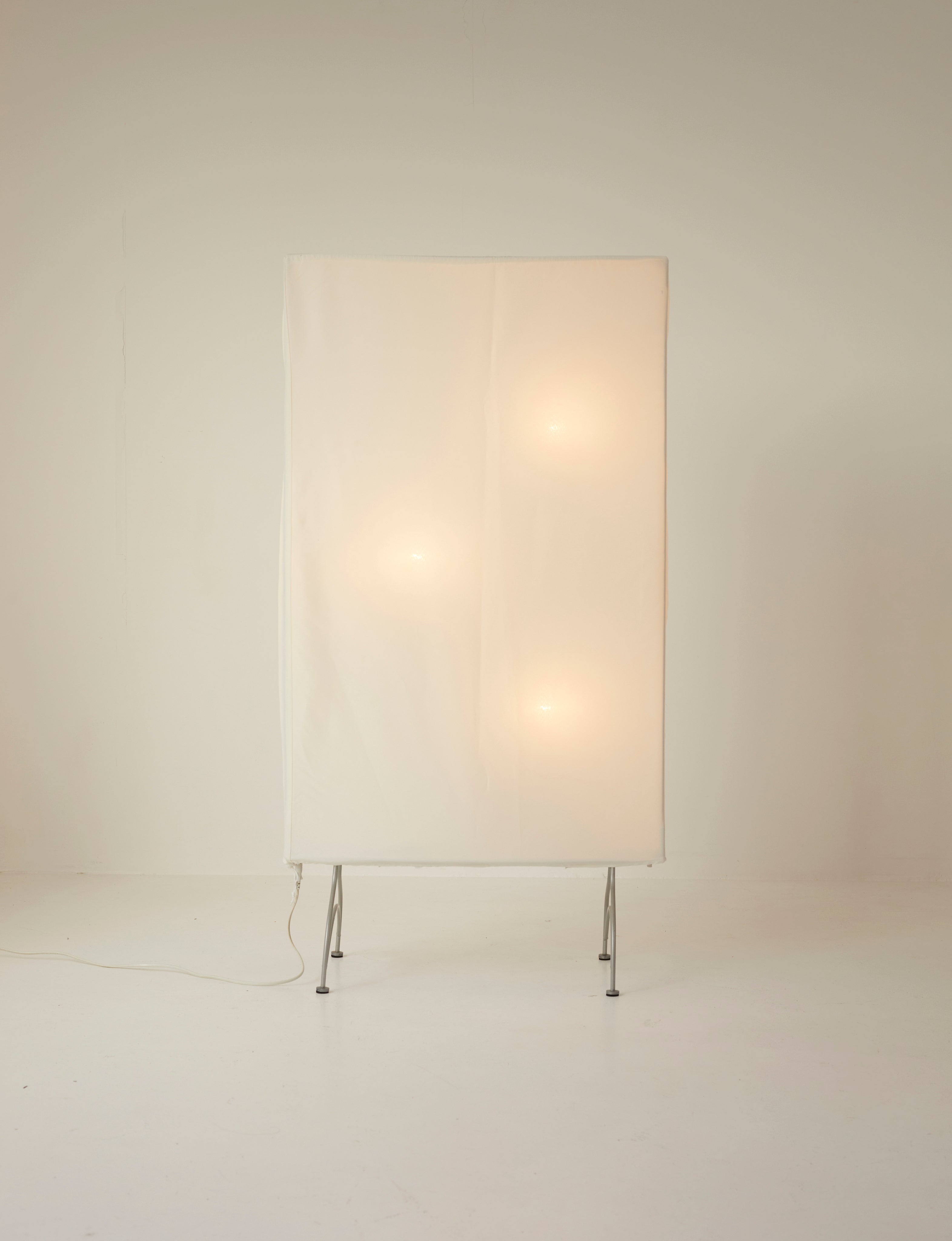 Écran Lumineux Vintage à Intensité Réglable / Lampadaire / Séparateur de Pièce en Tissu Amovible Vers 2000