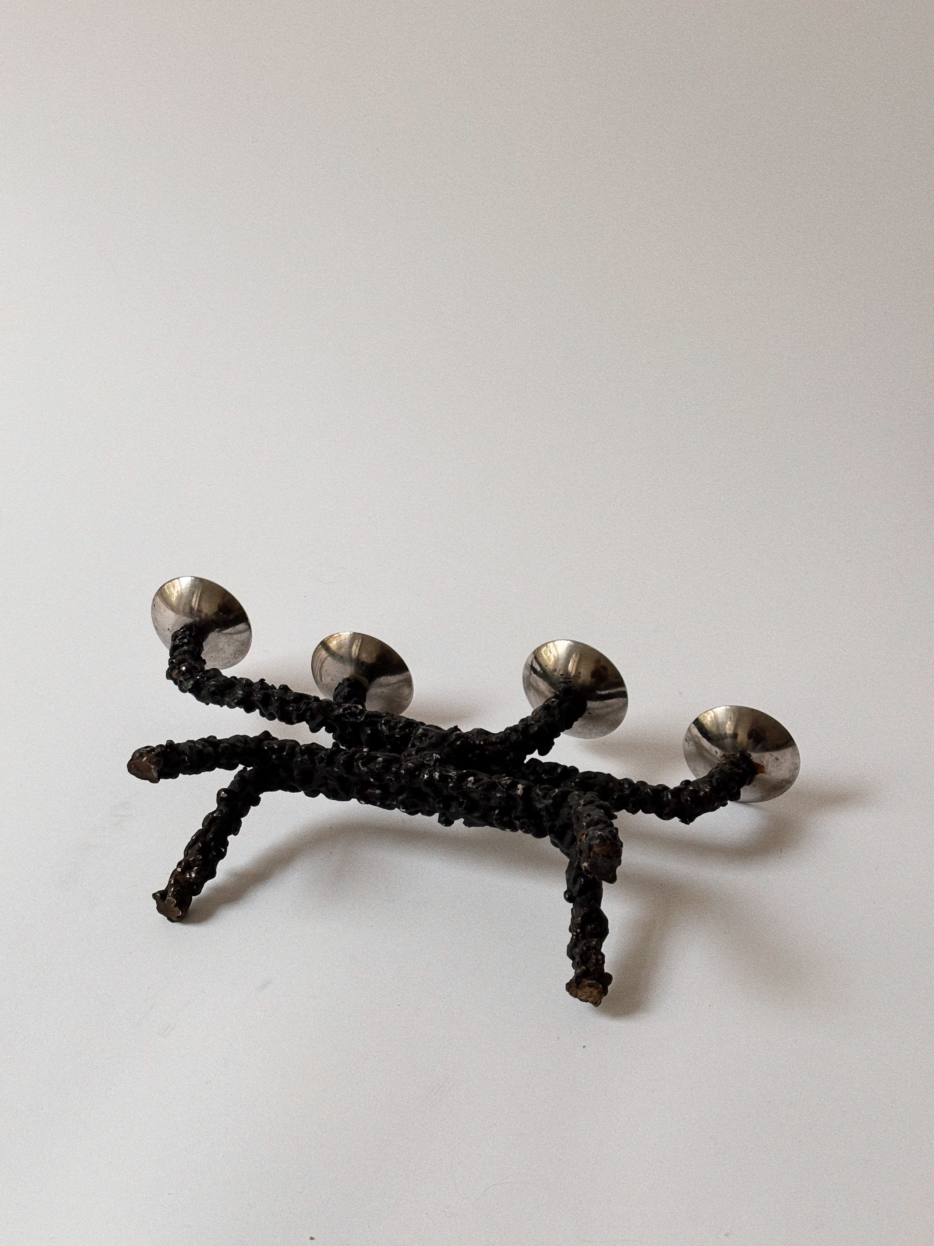Molten Textured 4 Arm Candlestick, c. 1970's Poland — in context