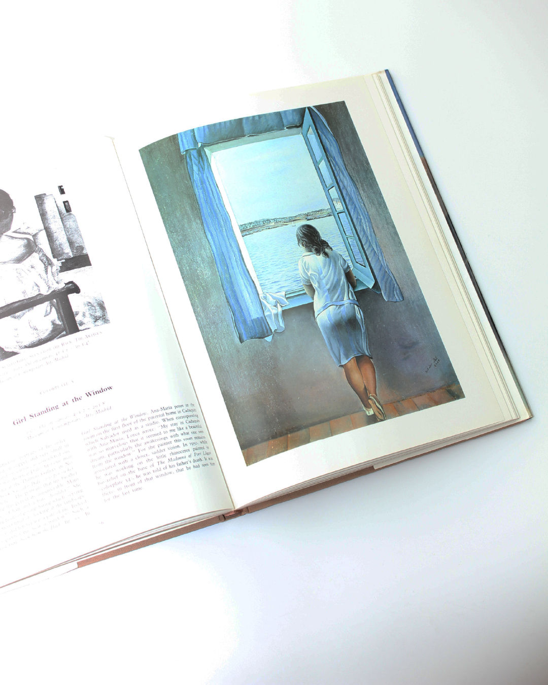 Dali Book — top view of open pages with artwork and text