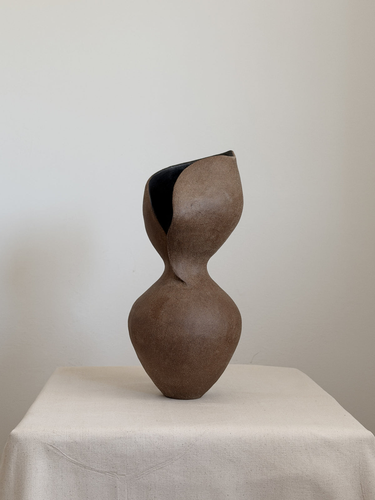 Sculptural Vase in Ceramic | Japandi Style Ceramic Sculpture — alternate view