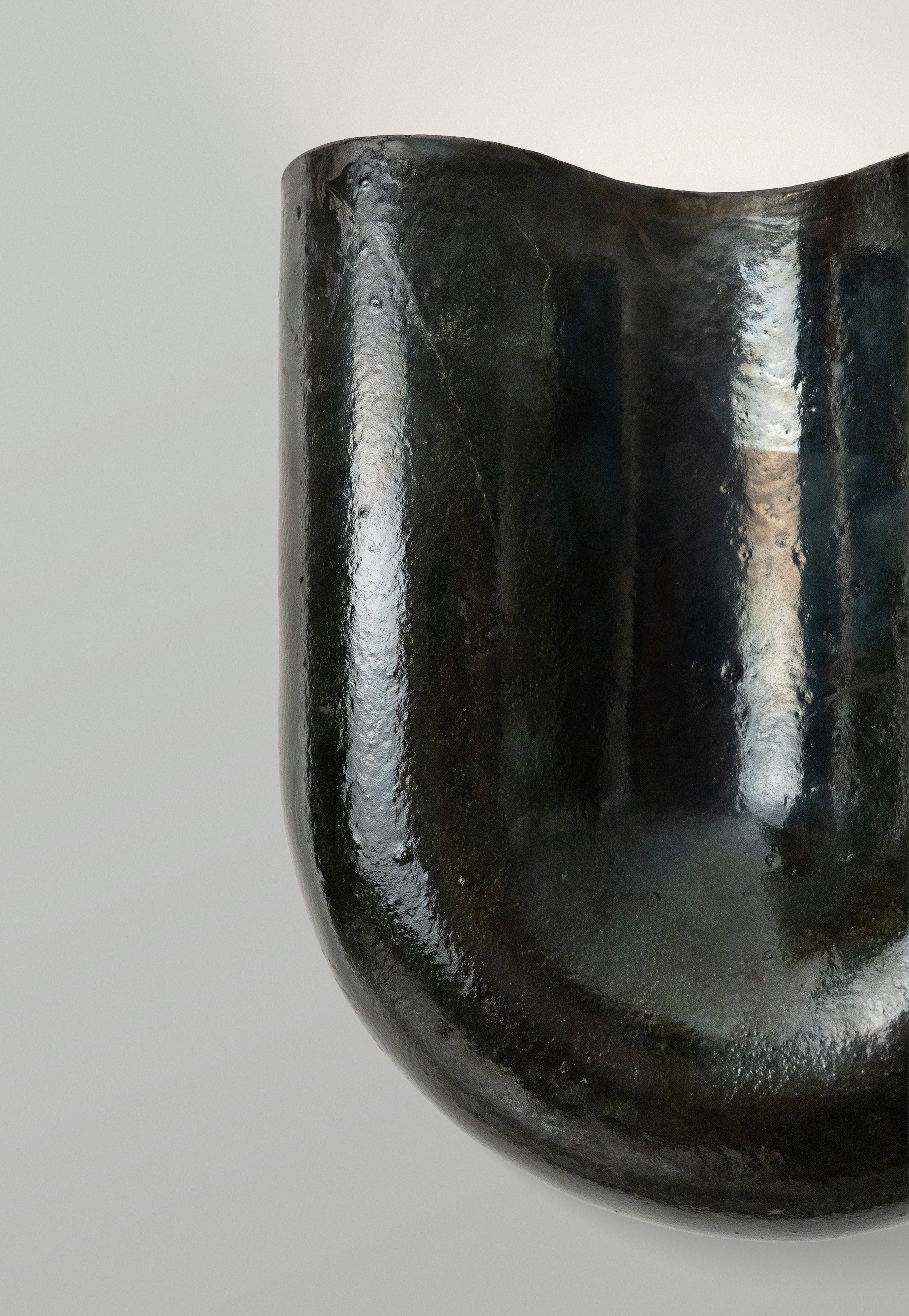 Onda Raku Black Wall Sconce — alternate view