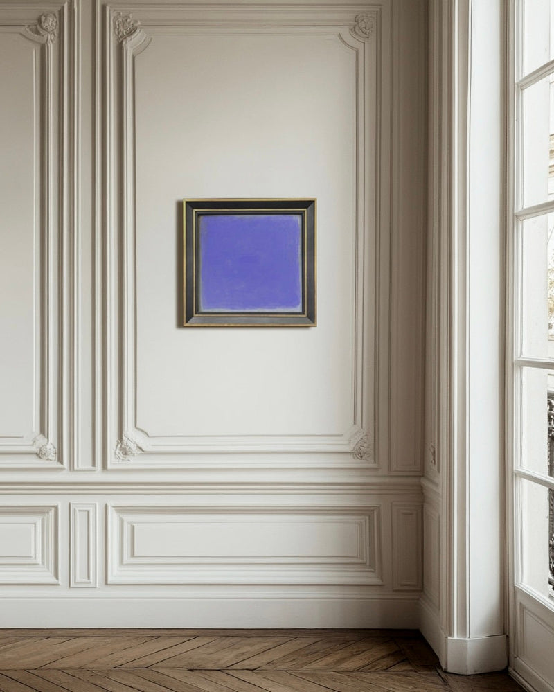 Mauve abstract painting in ornate interior setting